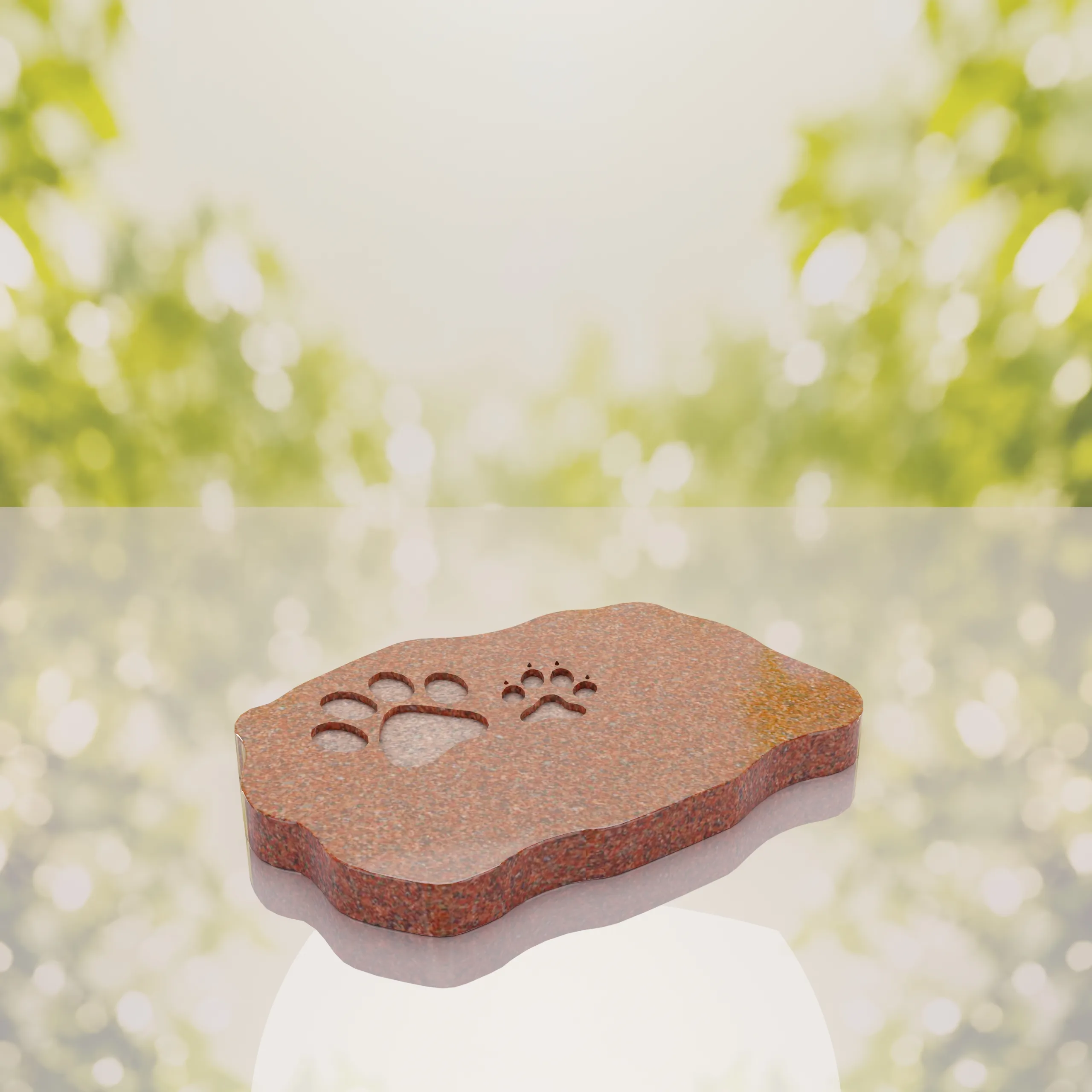 Shape Flat Pet Headstone with Paw Prints thumbnail 4
