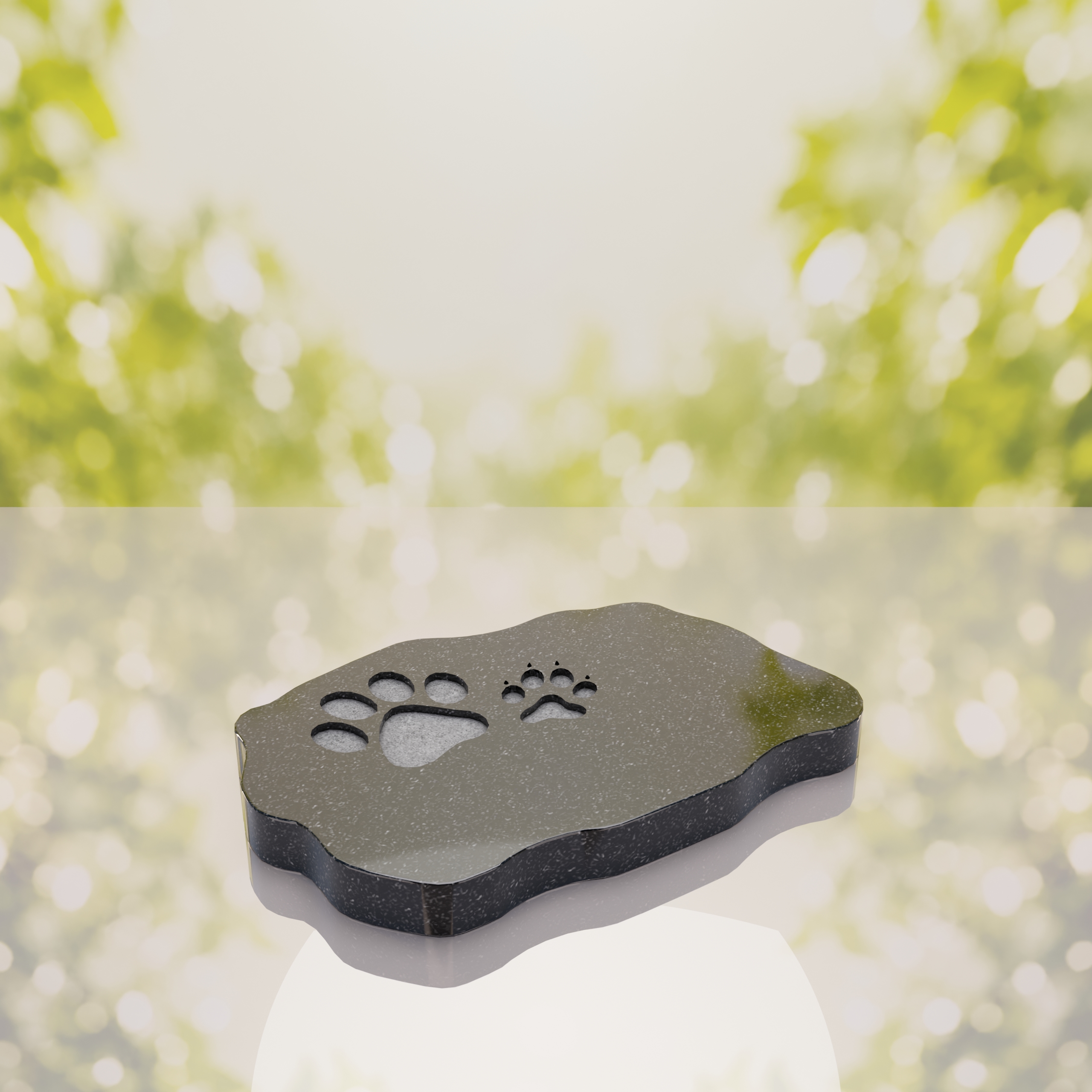 Shape Flat Pet Headstone with Paw Prints thumbnail 2