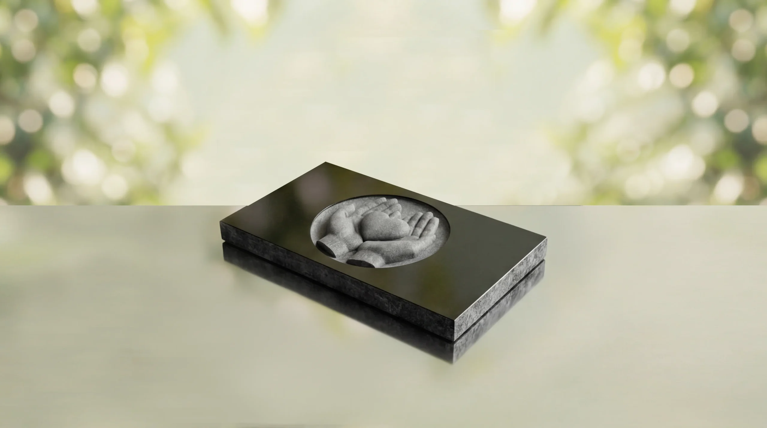 Hands & Heart Flat Headstone thumbnail 2
