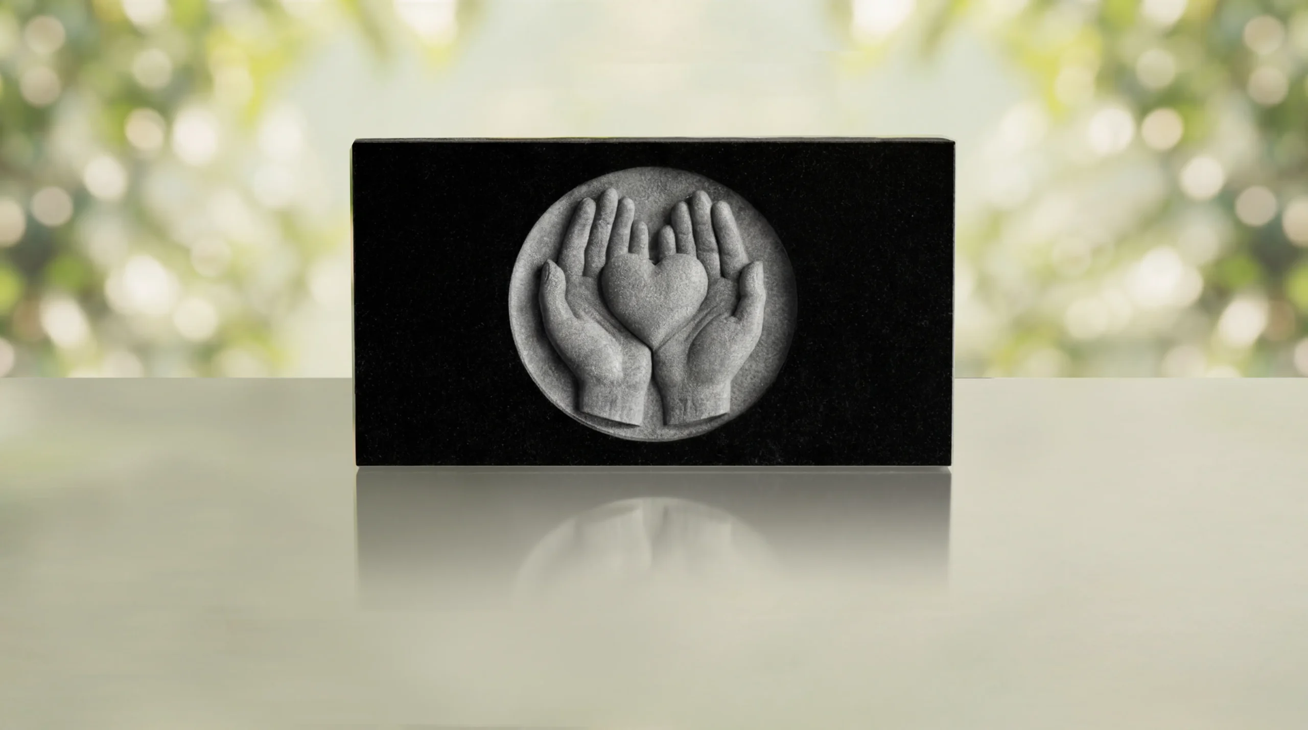 Hands & Heart Flat Headstone thumbnail 3