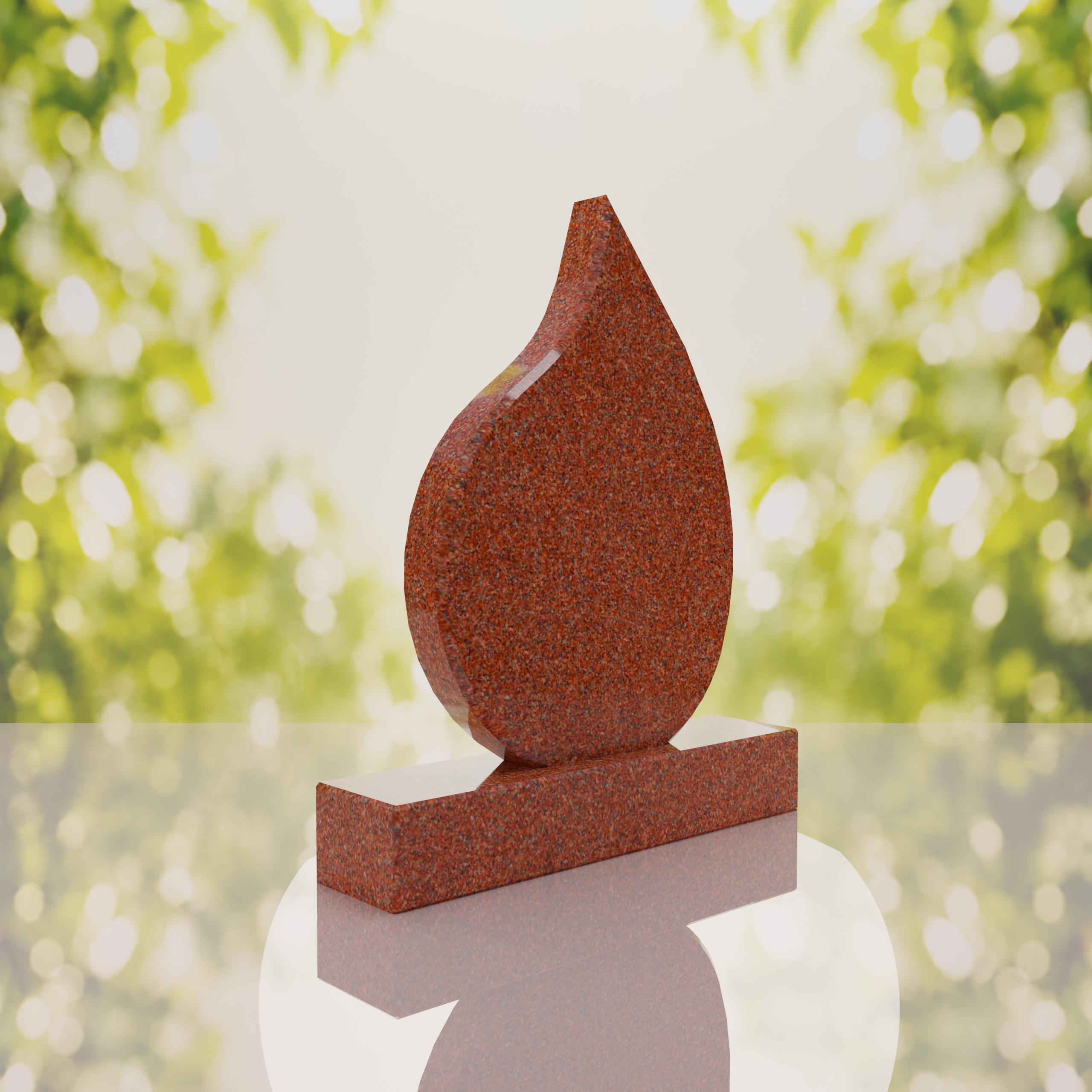 Teardrop Shape Granite Headstone