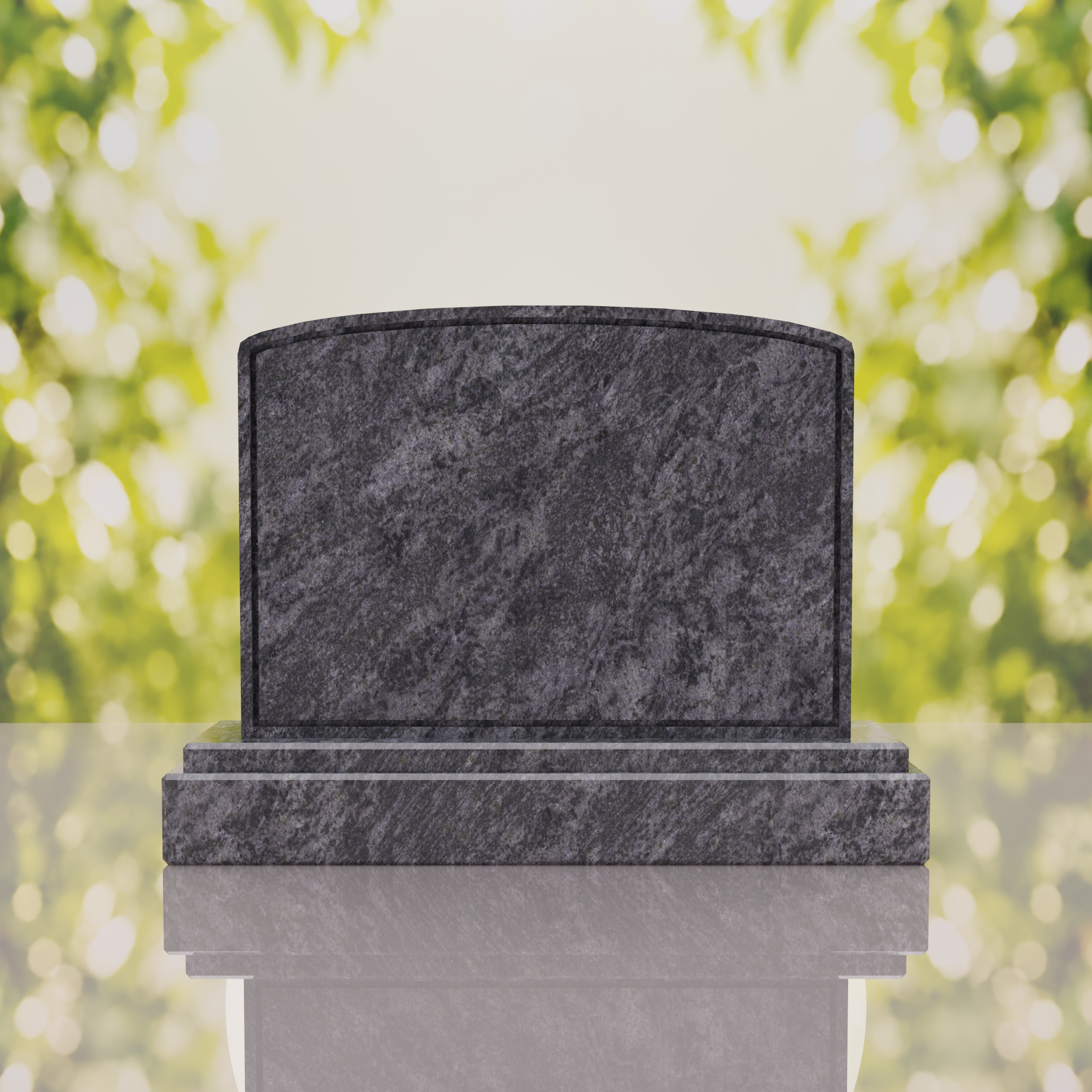 Companion Arched Top Granite Headstone thumbnail 14