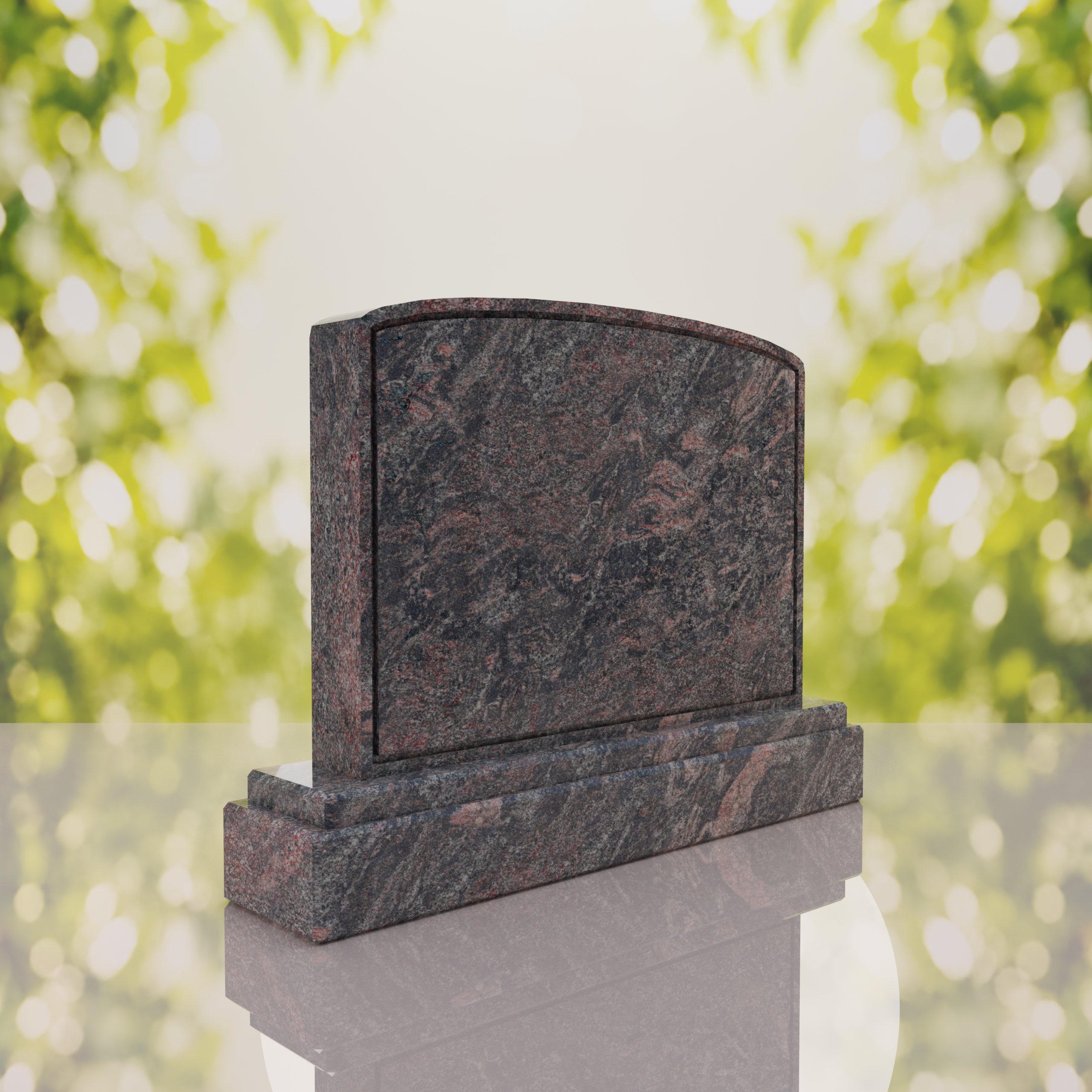Companion Arched Top Granite Headstone thumbnail 7