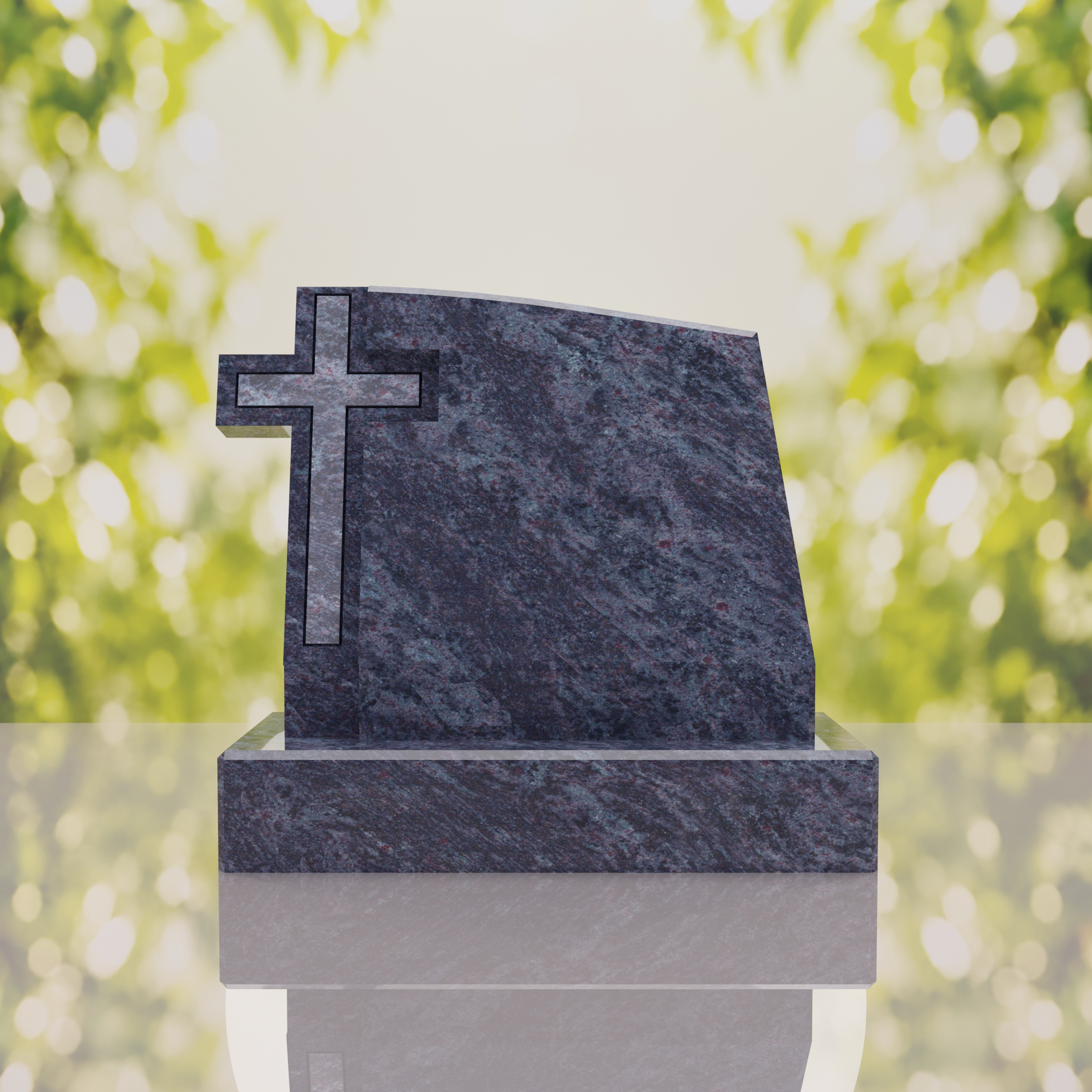 Integrated Cross Slant Granite Headstone thumbnail 11