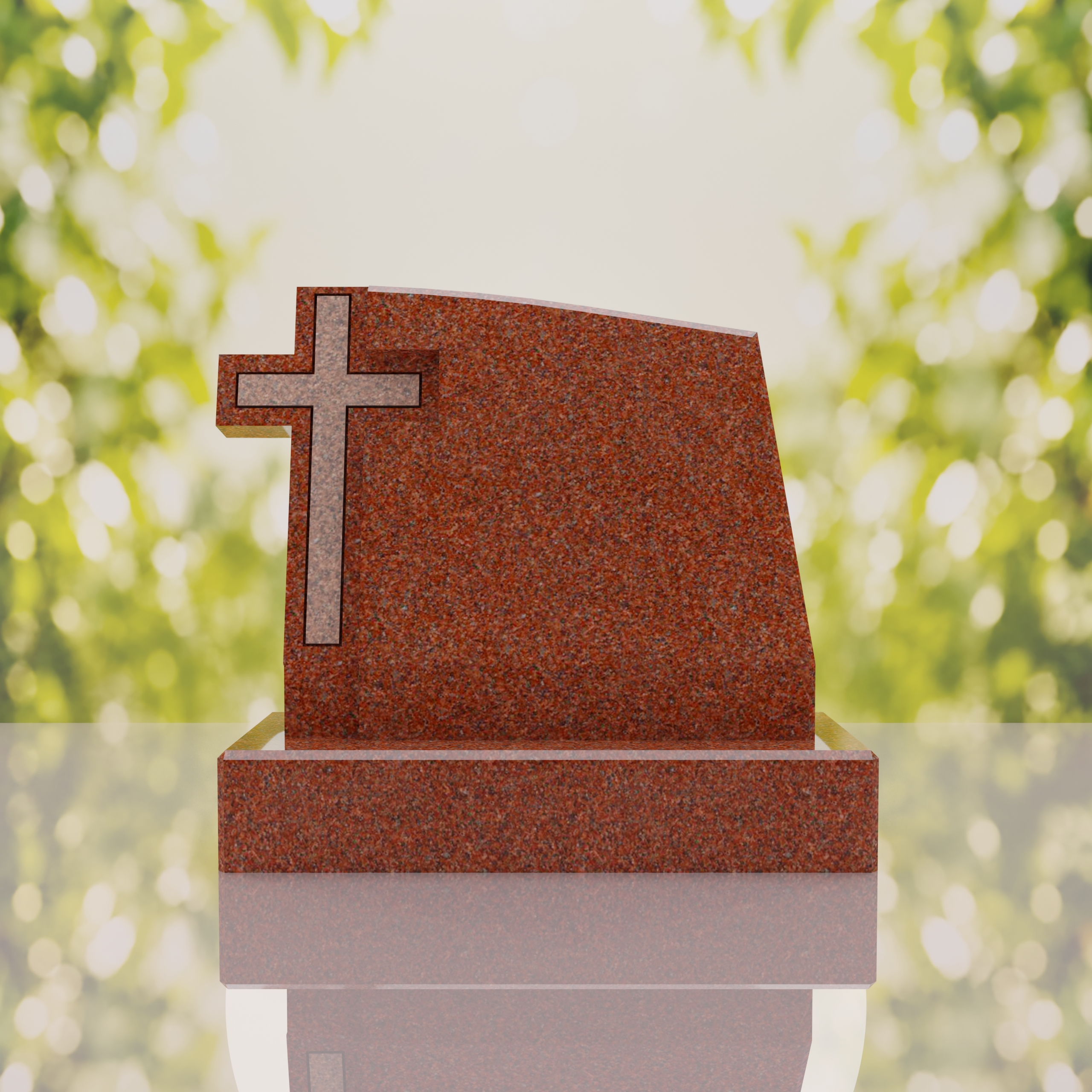 Integrated Cross Slant Granite Headstone thumbnail 5