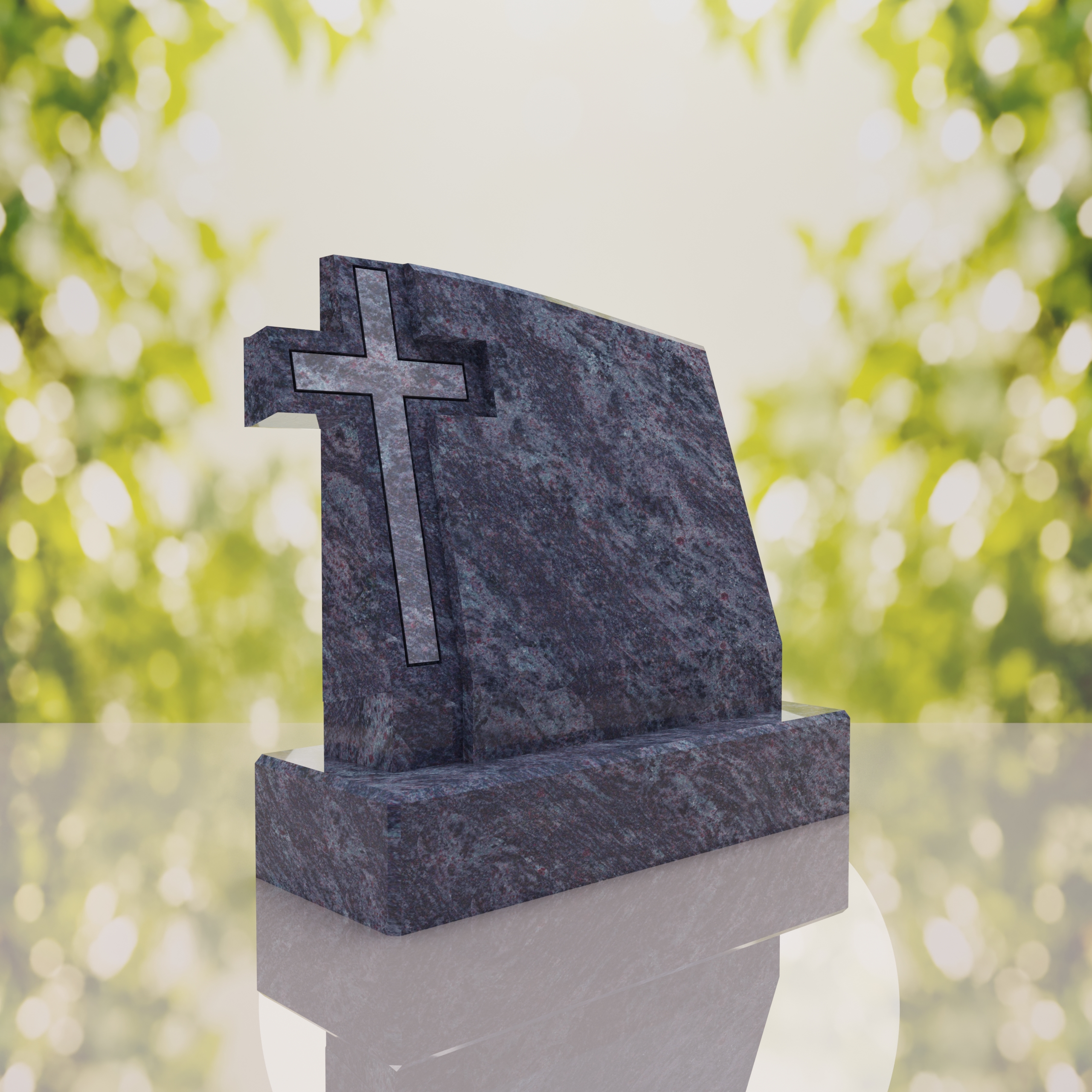 Integrated Cross Slant Granite Headstone thumbnail 10
