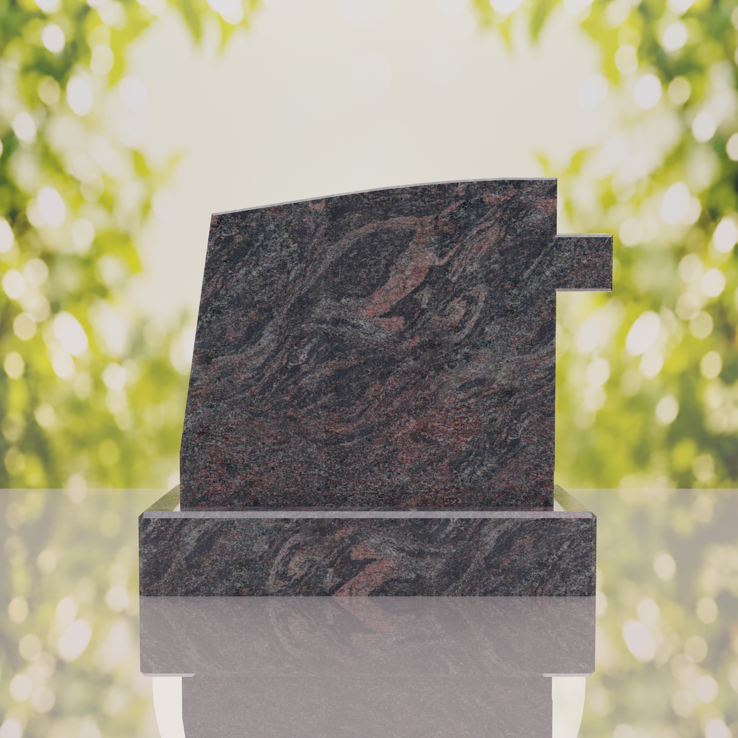 Integrated Cross Slant Granite Headstone thumbnail 9