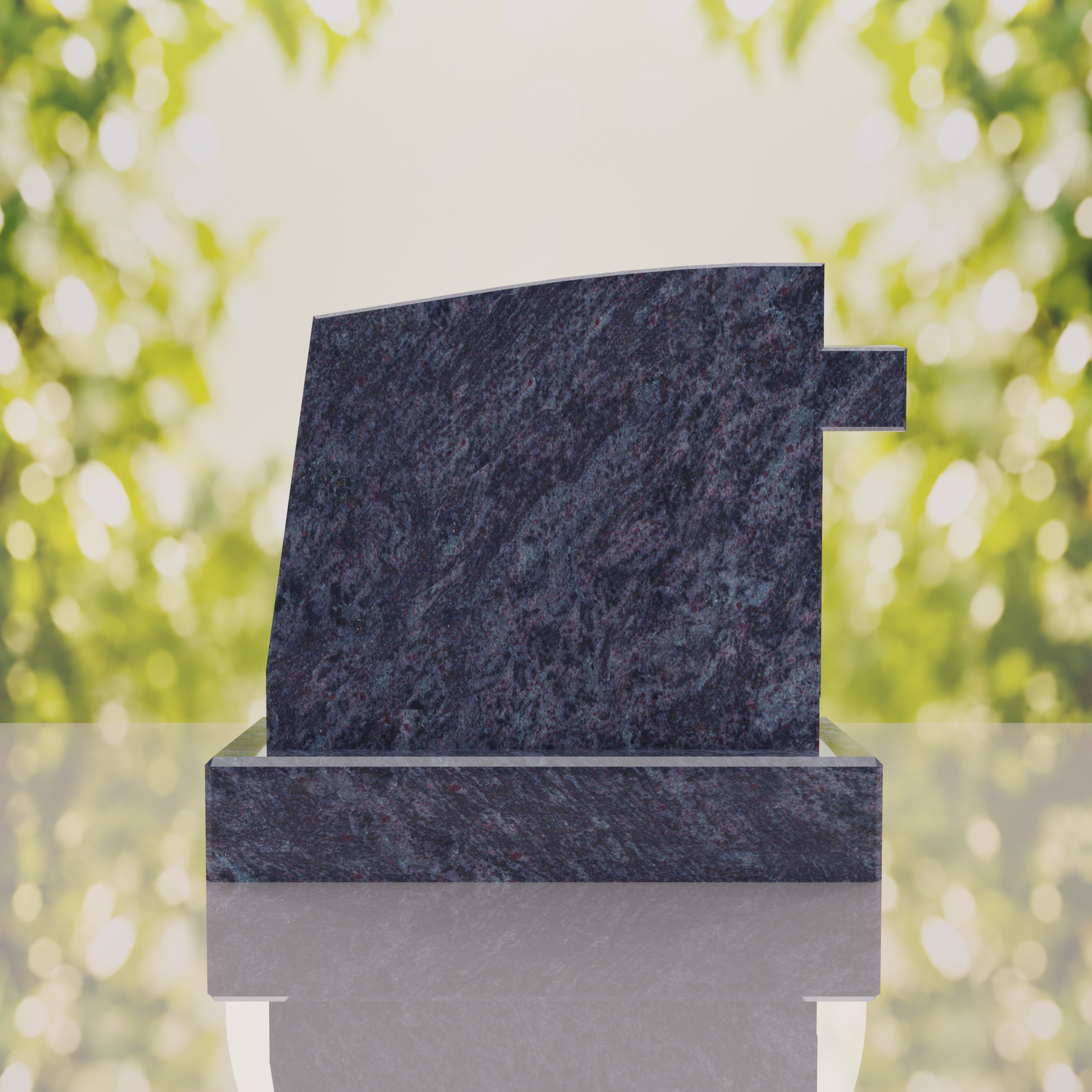 Integrated Cross Slant Granite Headstone thumbnail 12
