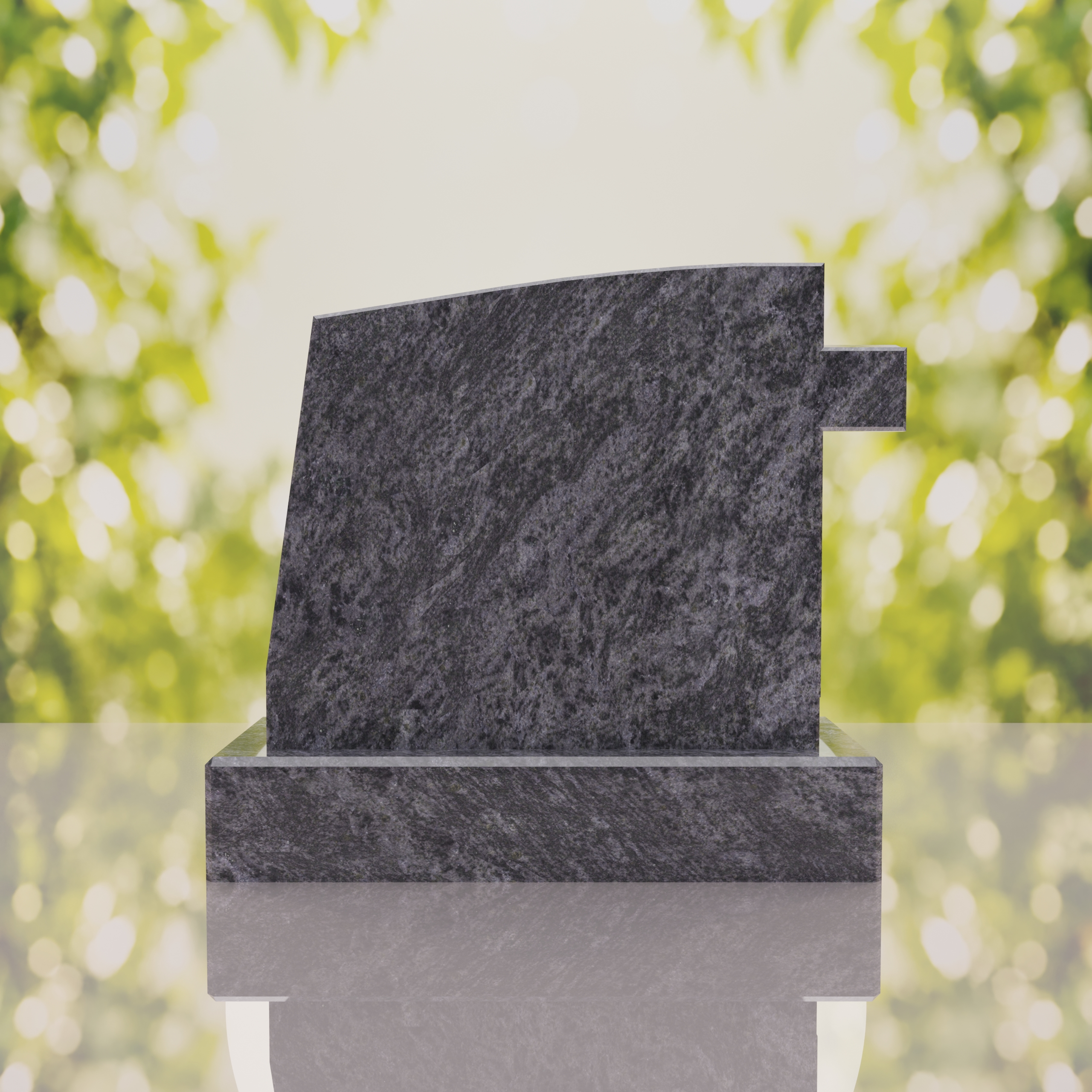 Integrated Cross Slant Granite Headstone thumbnail 15