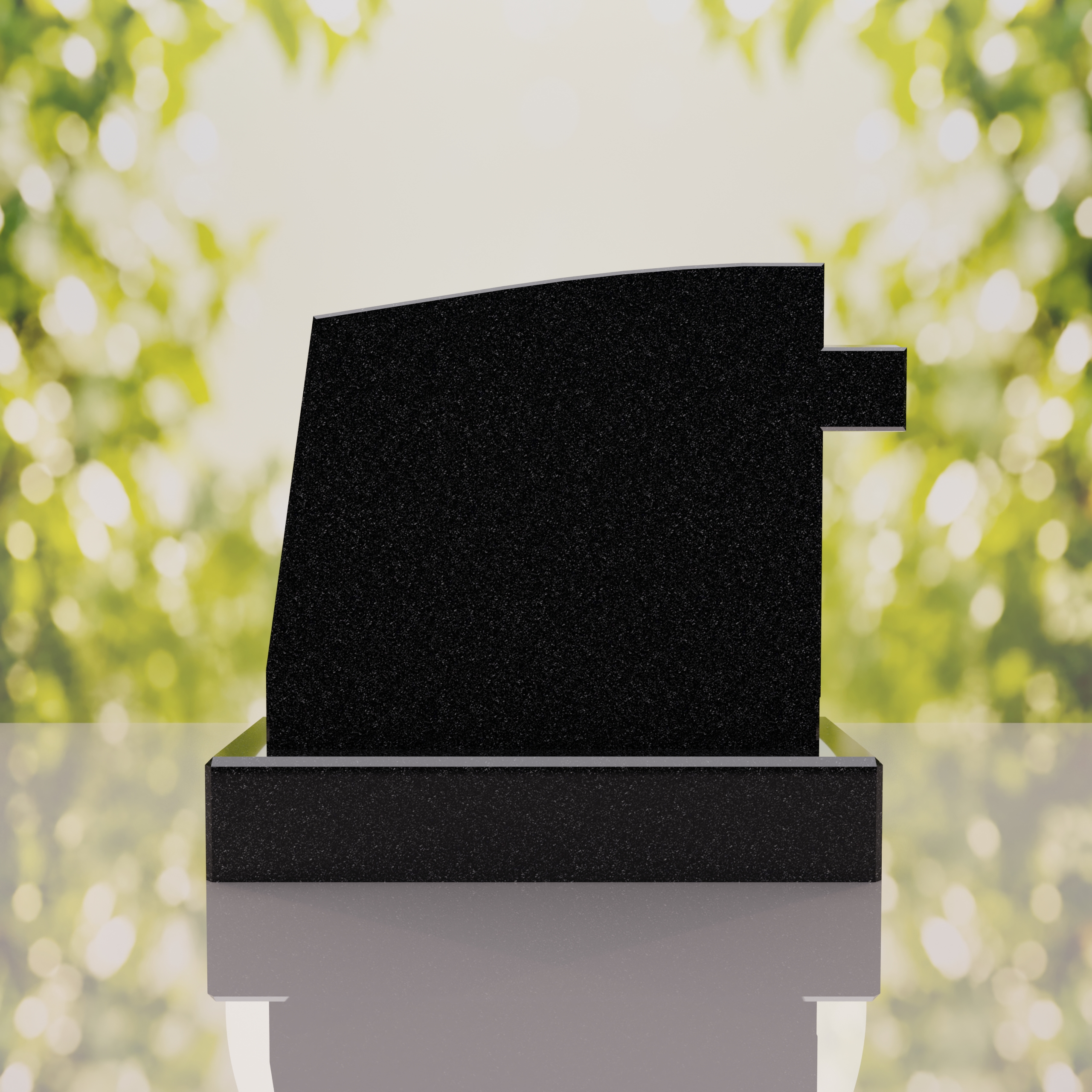 Integrated Cross Slant Granite Headstone thumbnail 3