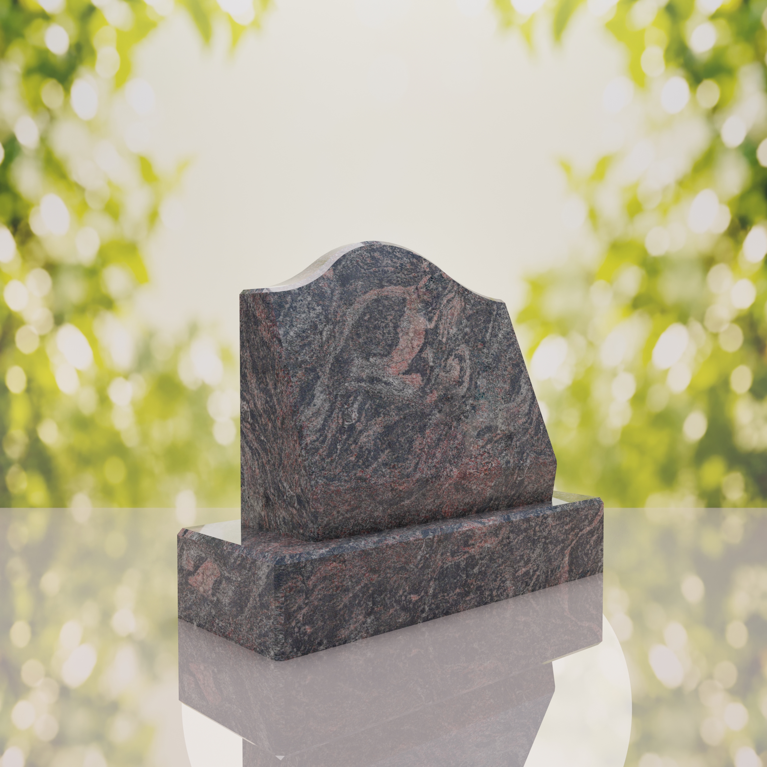 Serpentine Top Slant Granite Headstone thumbnail 7
