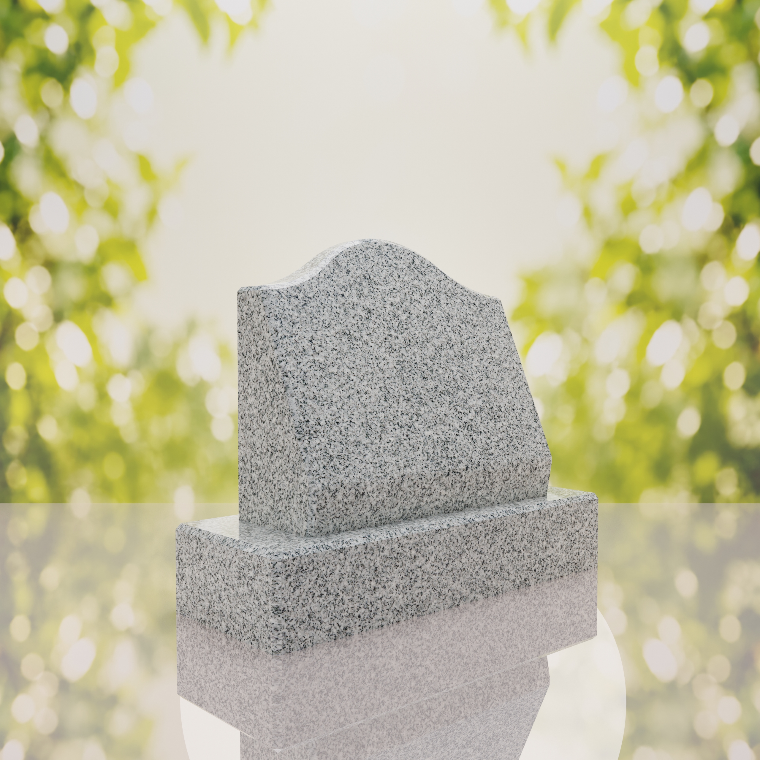 Serpentine Top Slant Granite Headstone
