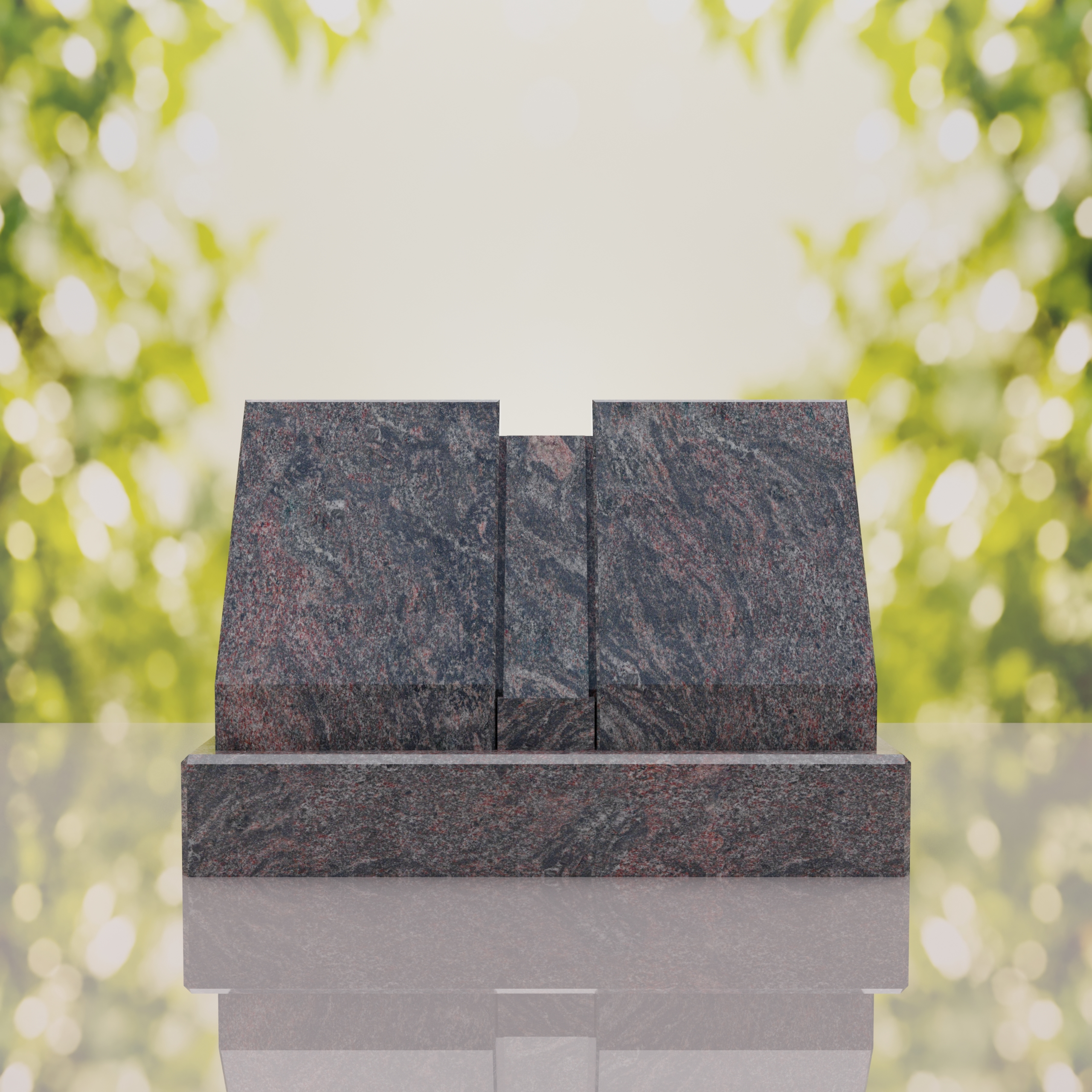 Companion Double Slant Granite Headstone thumbnail 2
