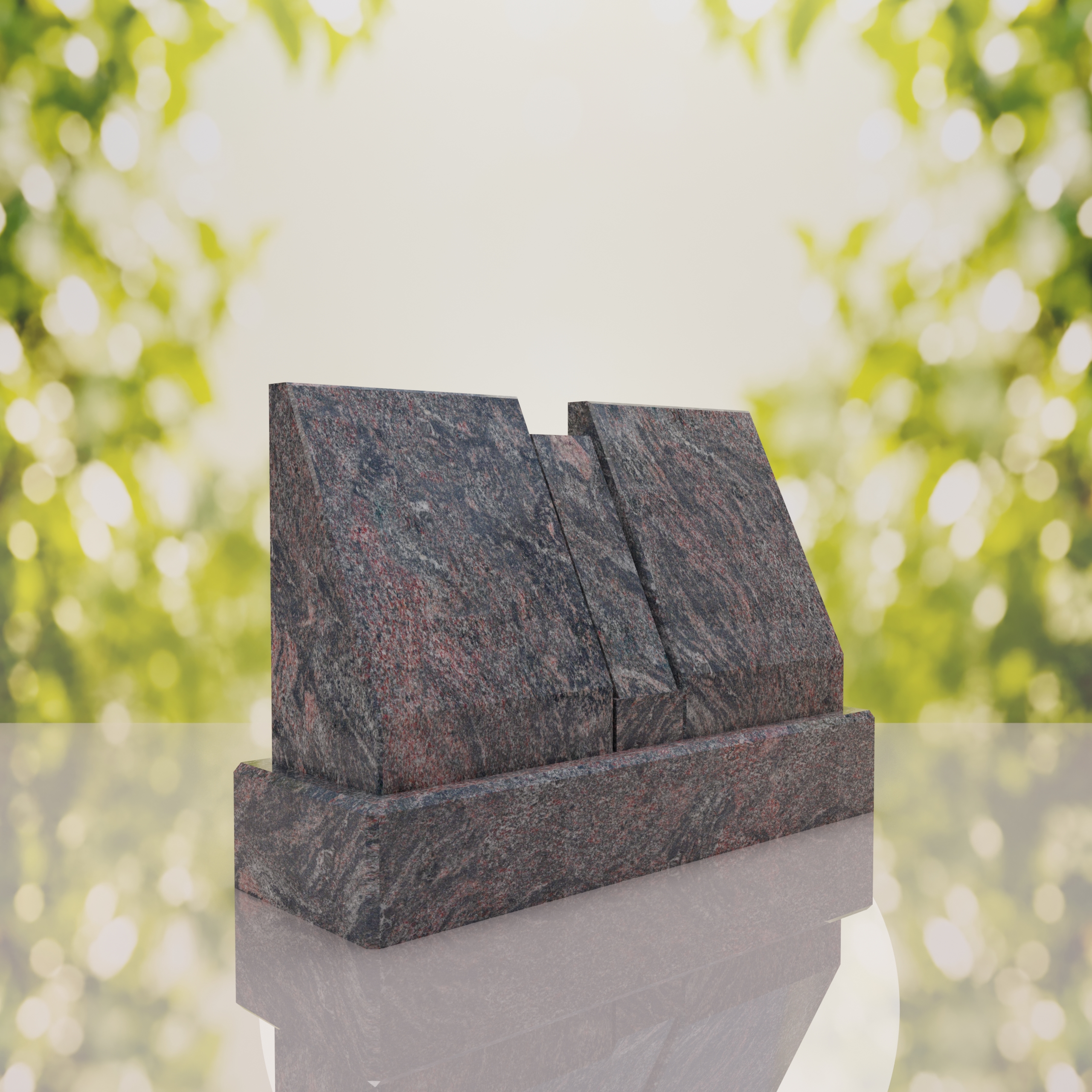 Companion Double Slant Granite Headstone