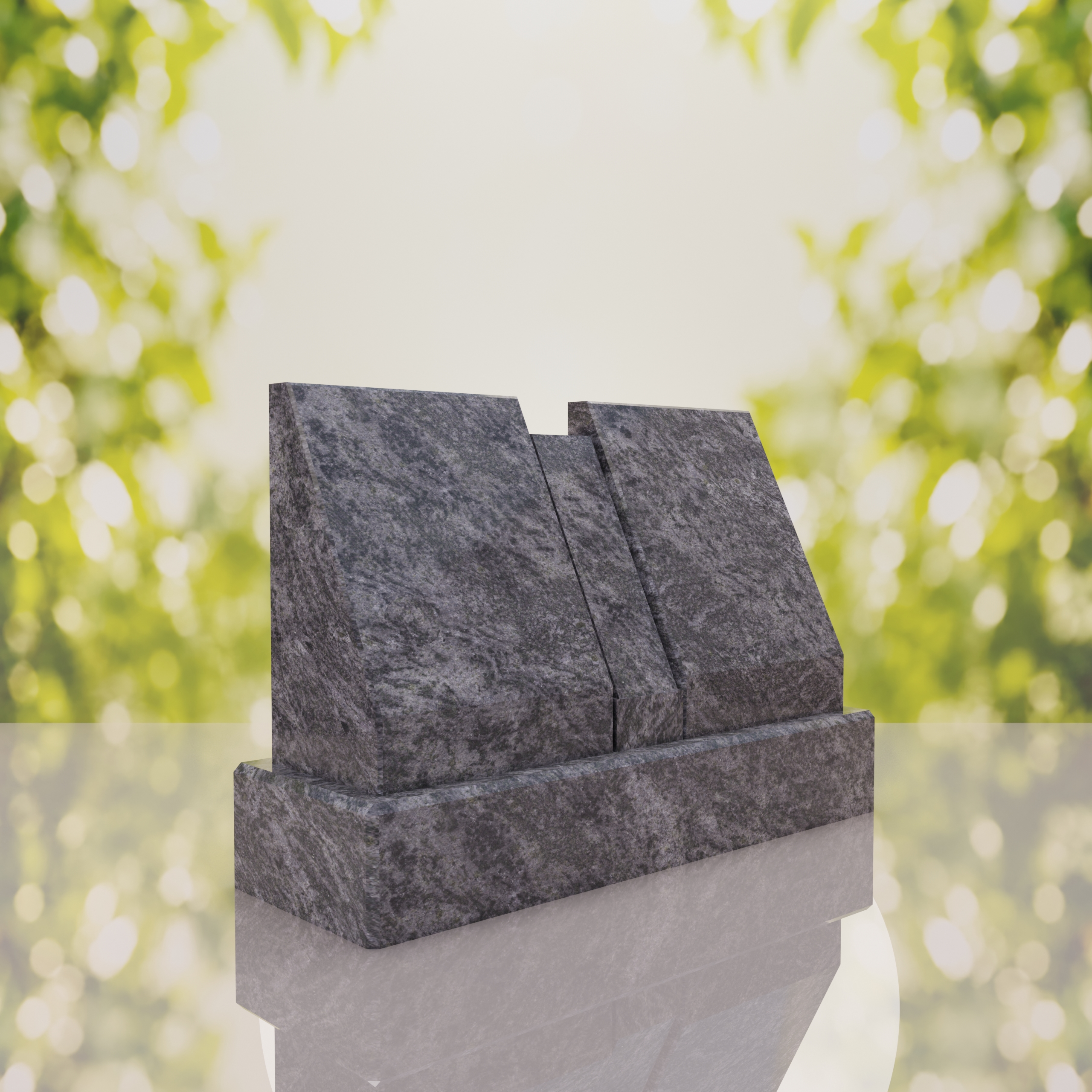 Companion Double Slant Granite Headstone thumbnail 7