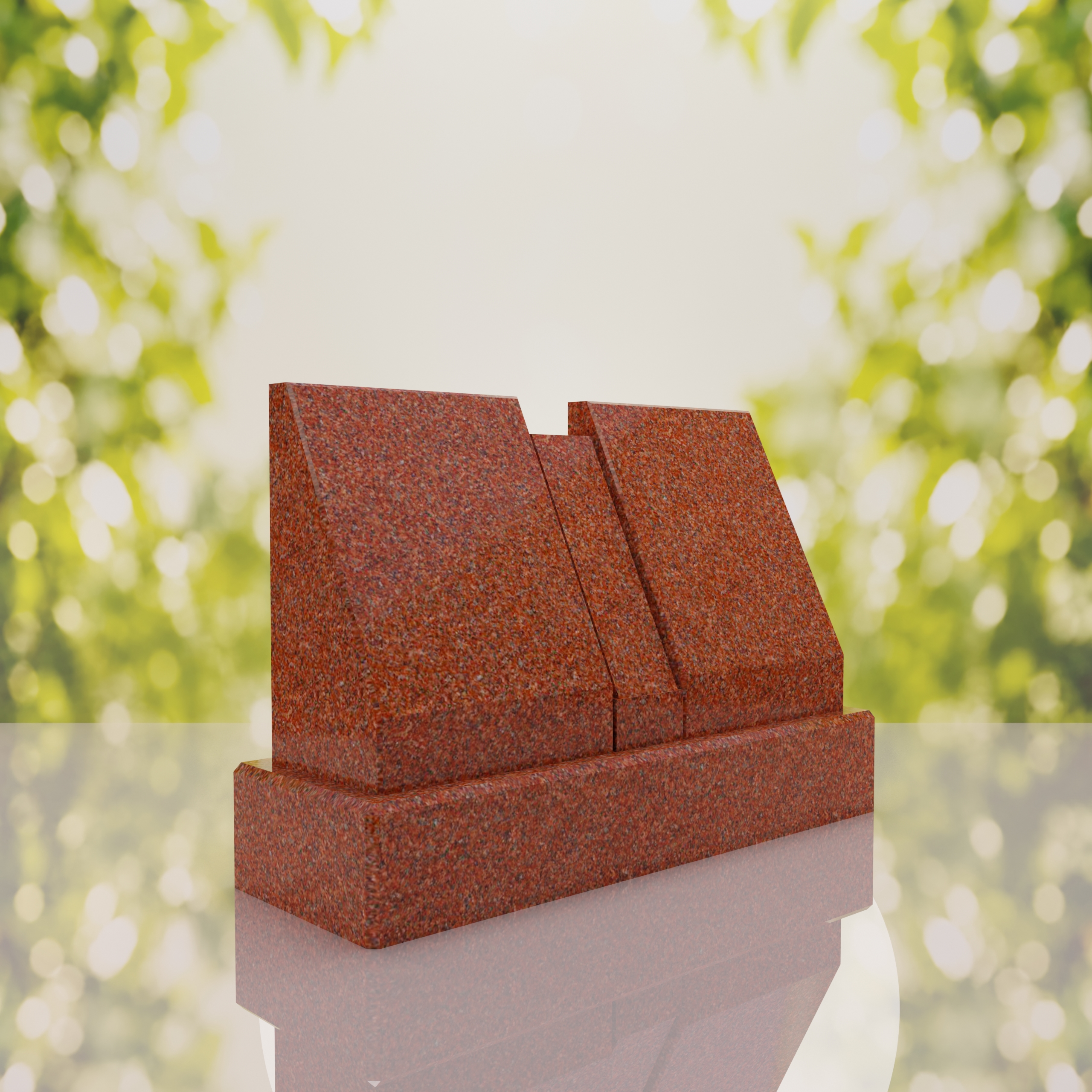 Companion Double Slant Granite Headstone thumbnail 4