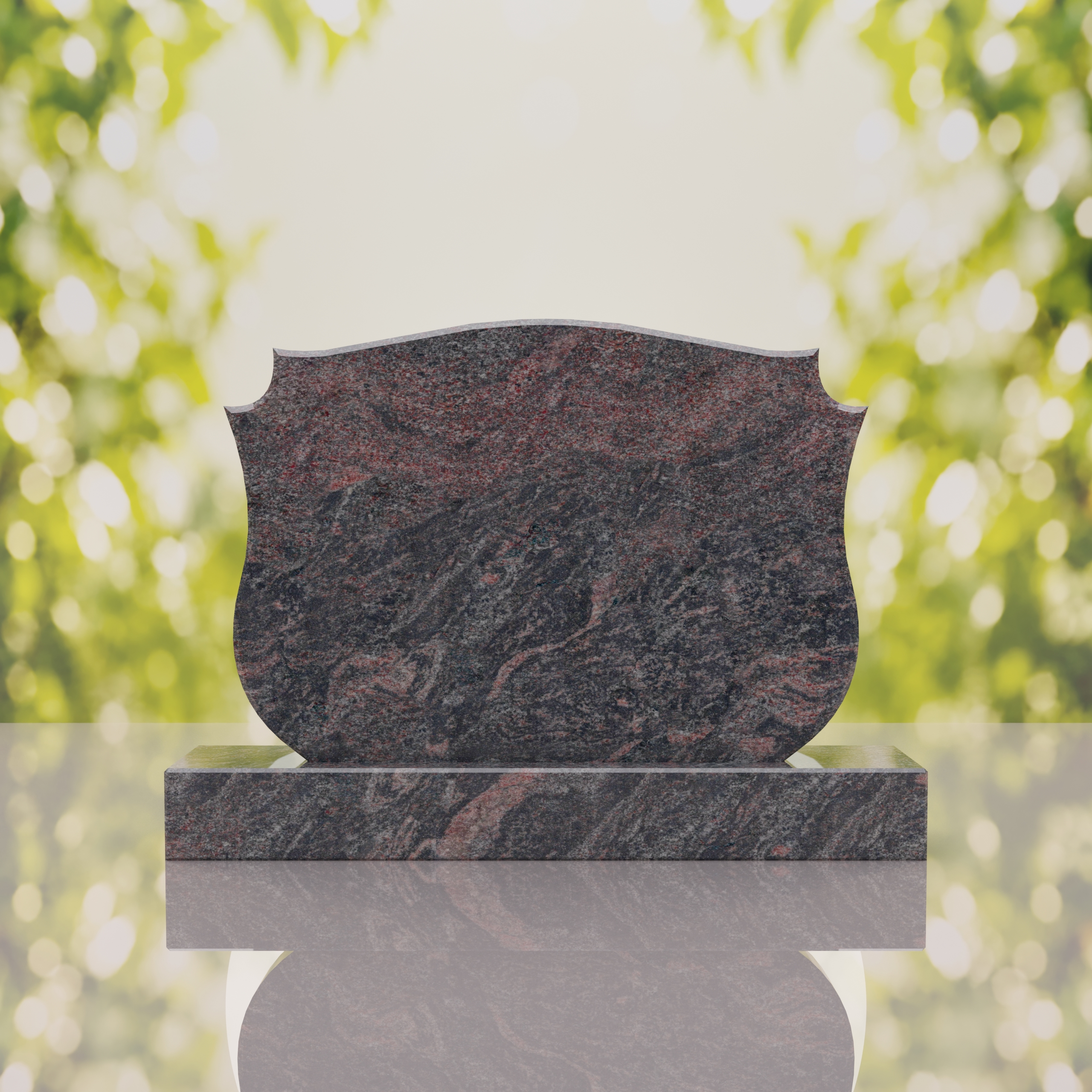 Companion Shield Shape Granite Headstone thumbnail 8