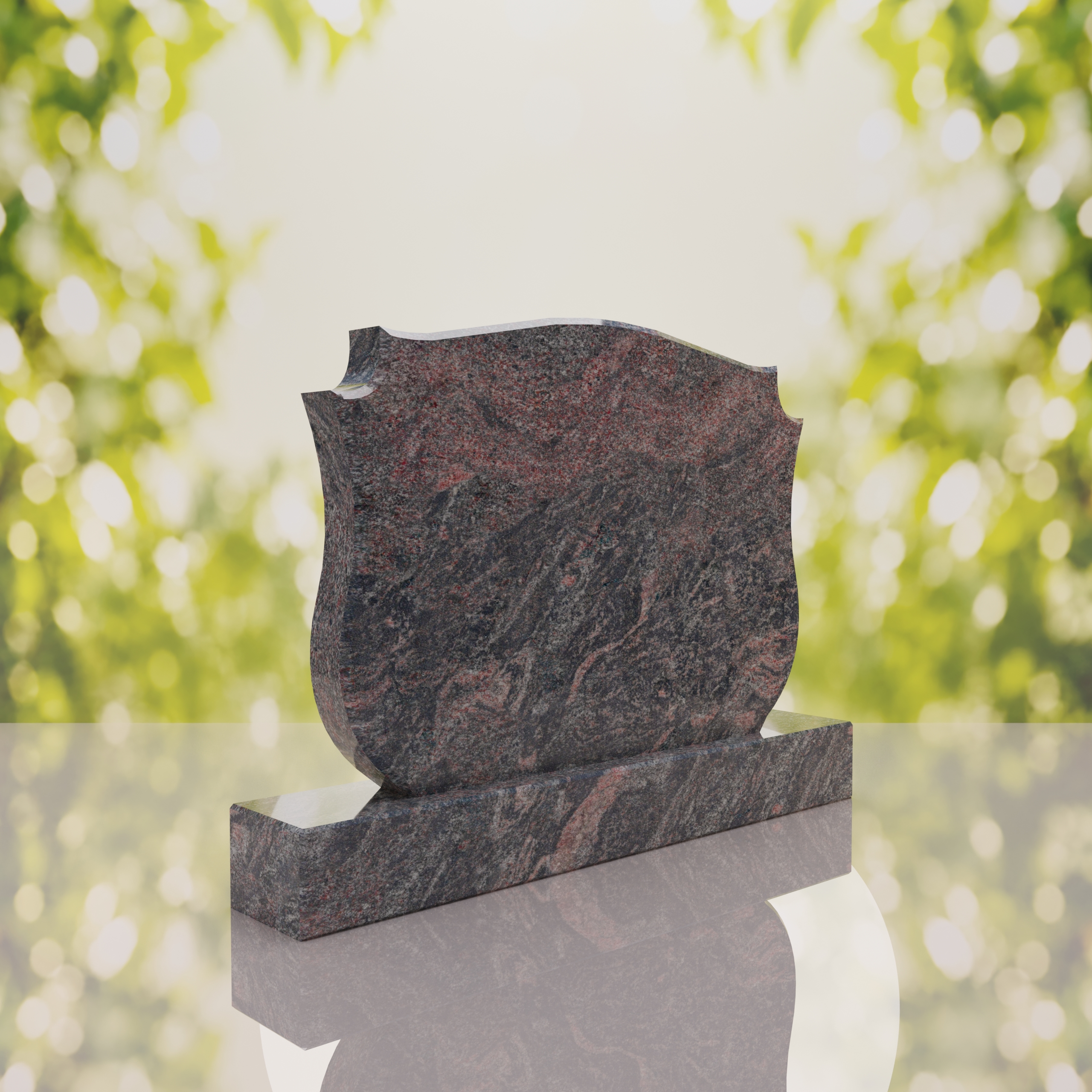Companion Shield Shape Granite Headstone thumbnail 7
