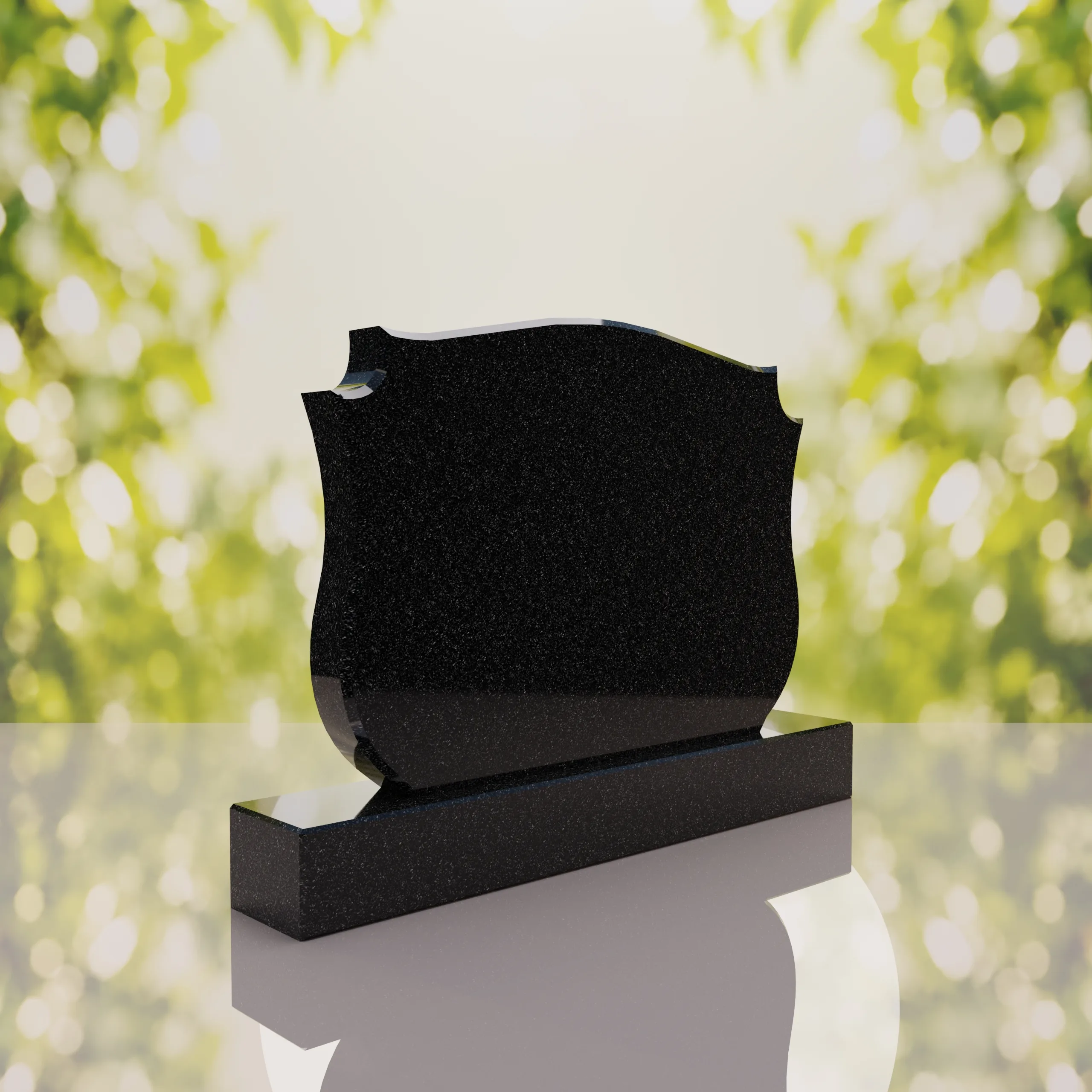 Companion Shield Shape Granite Headstone