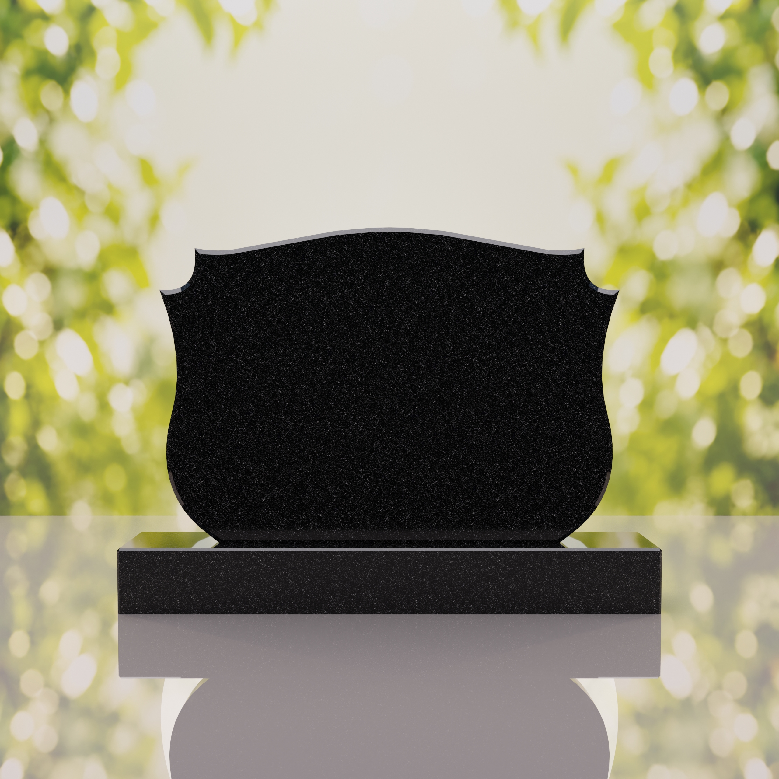Companion Shield Shape Granite Headstone thumbnail 3