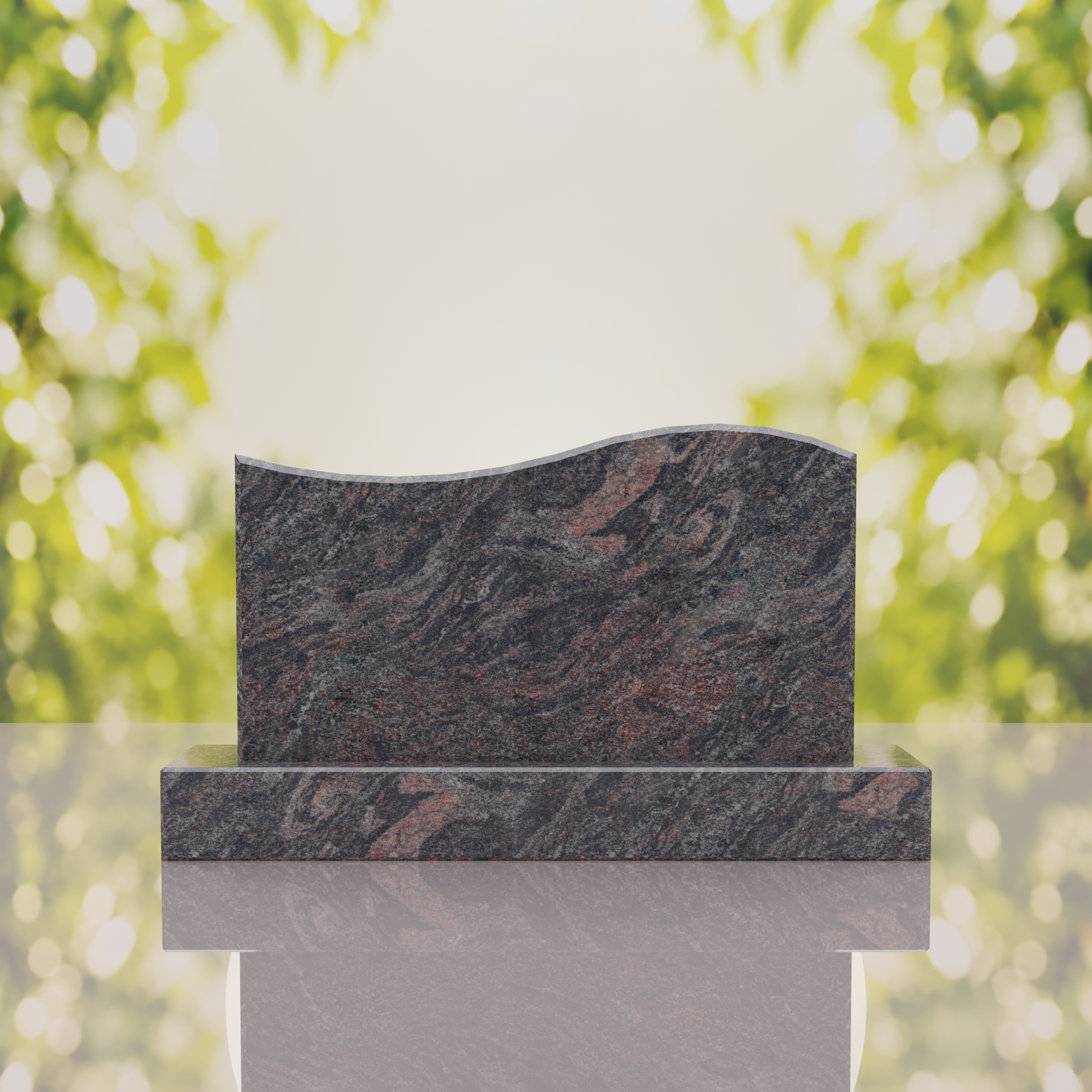 Companion Wave Top Granite Headstone thumbnail 8