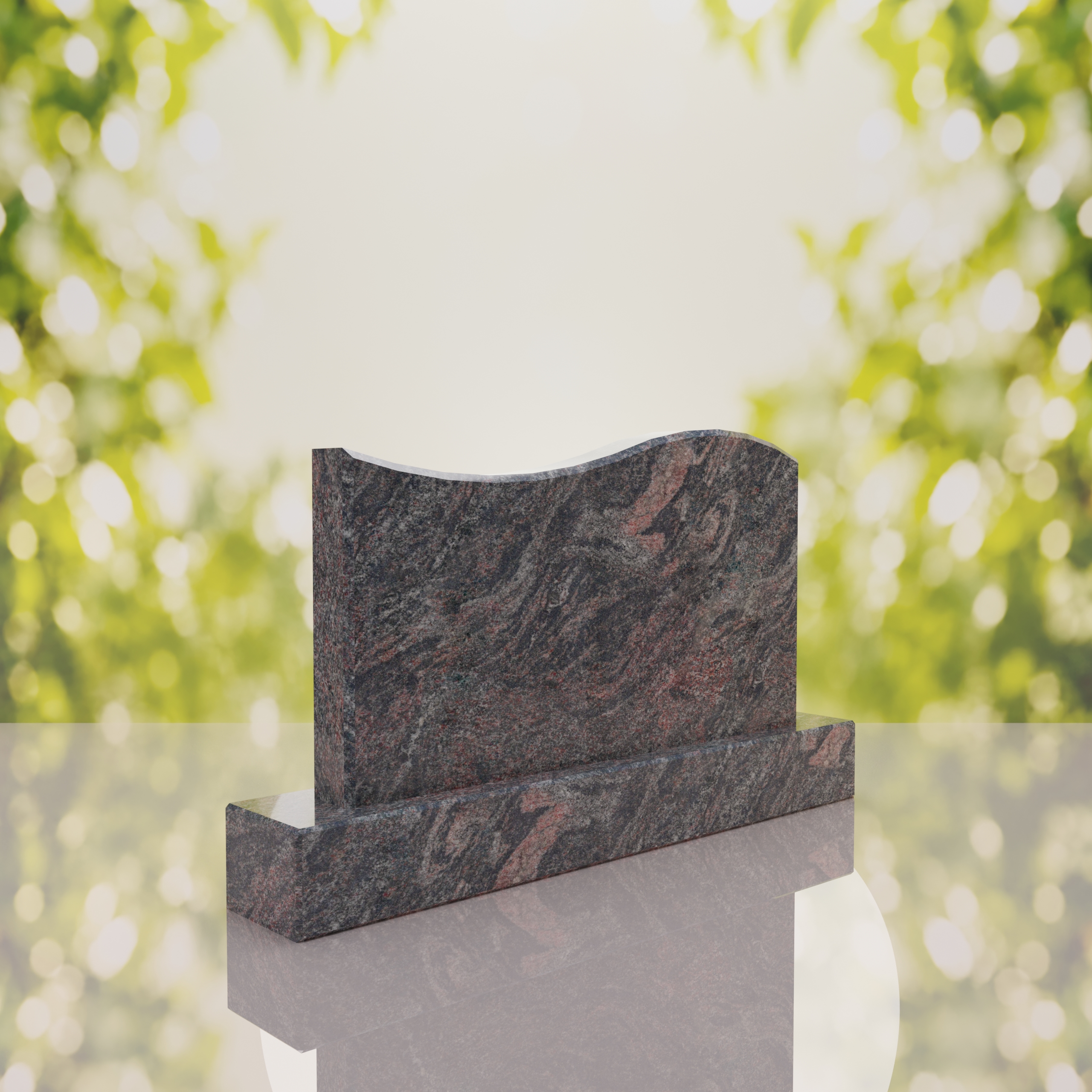Companion Wave Top Granite Headstone thumbnail 7