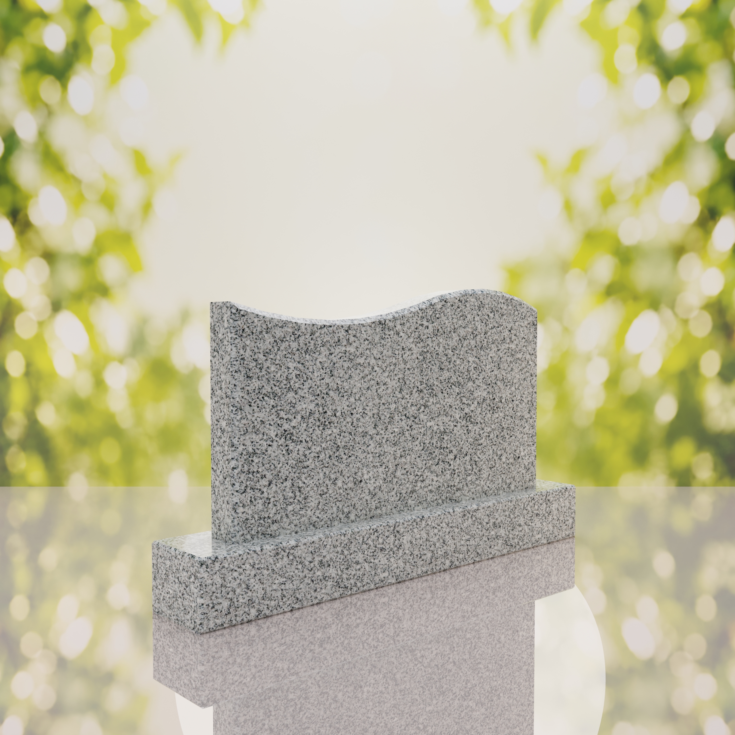 Companion Wave Top Granite Headstone