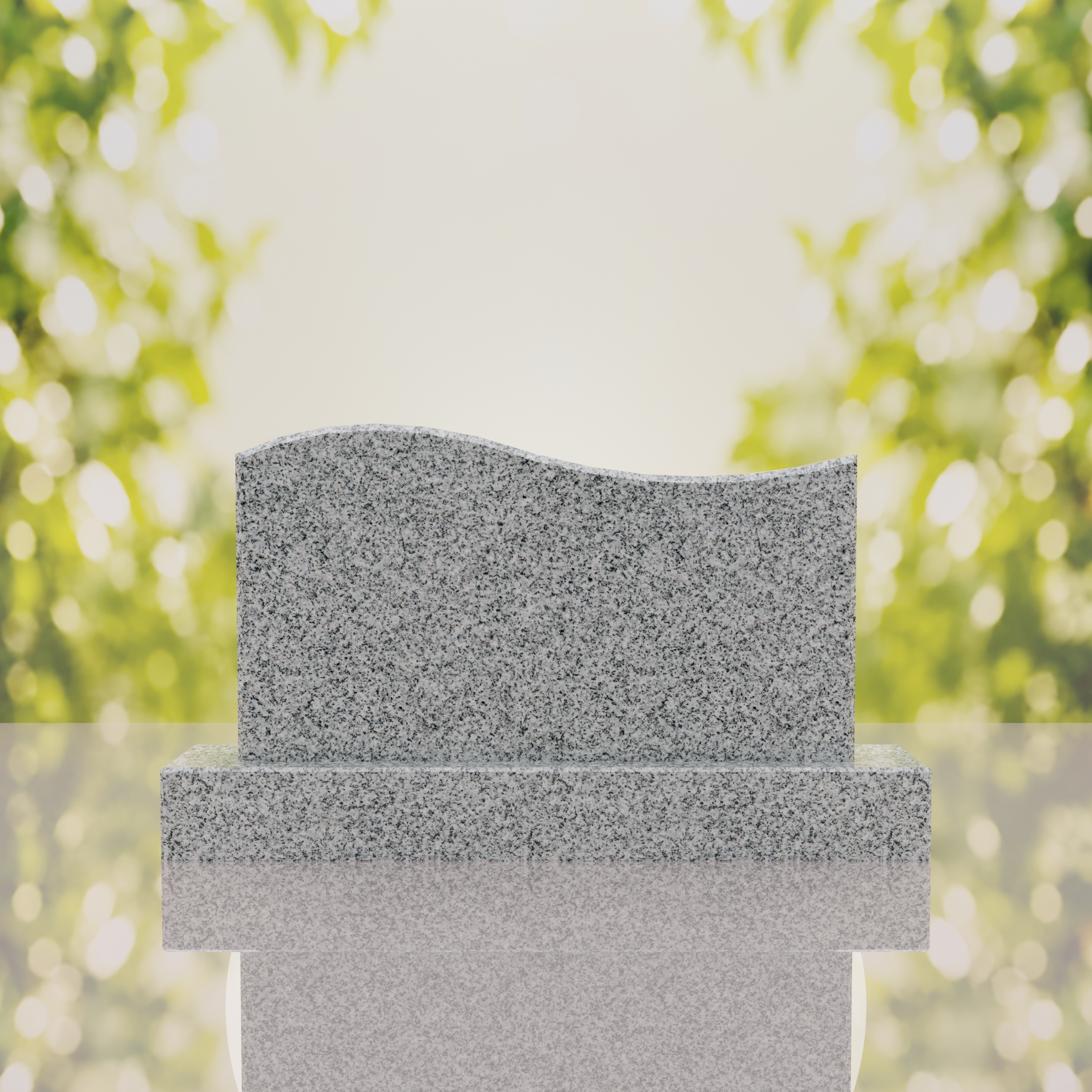Companion Wave Top Granite Headstone thumbnail 3