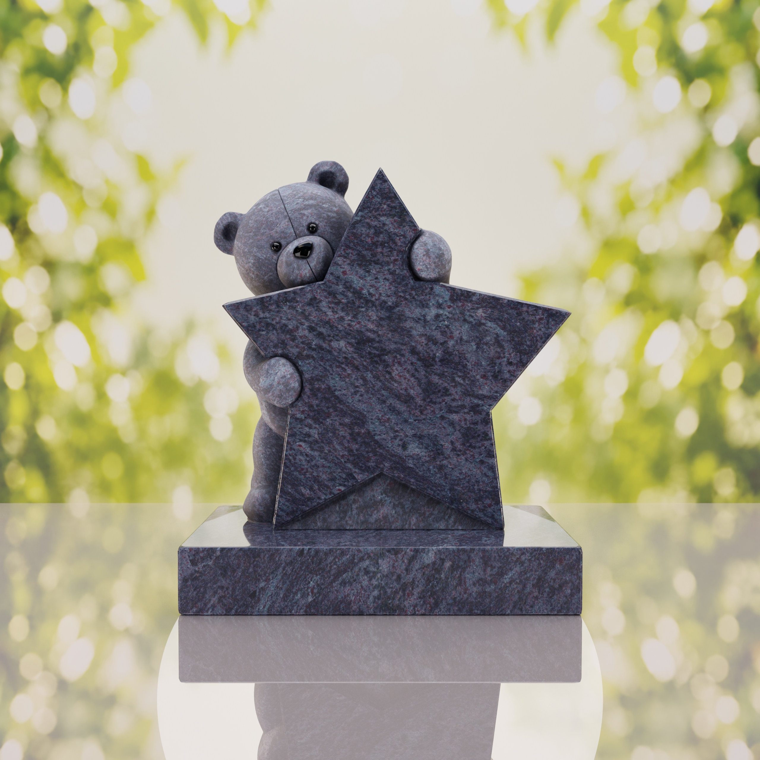 Teddy Bear & Star Shape Children’s Granite Headstone thumbnail 14