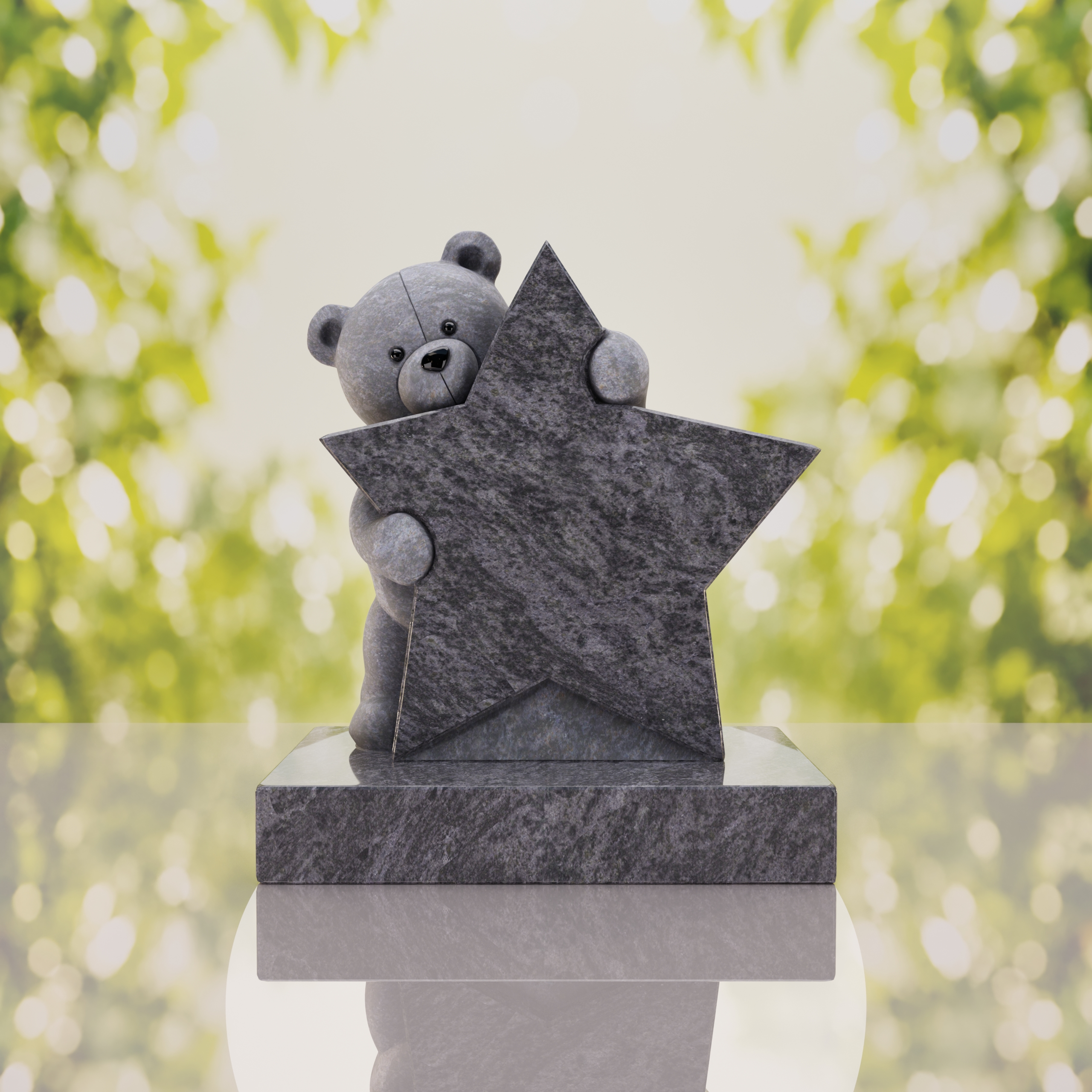 Teddy Bear & Star Shape Children’s Granite Headstone thumbnail 11