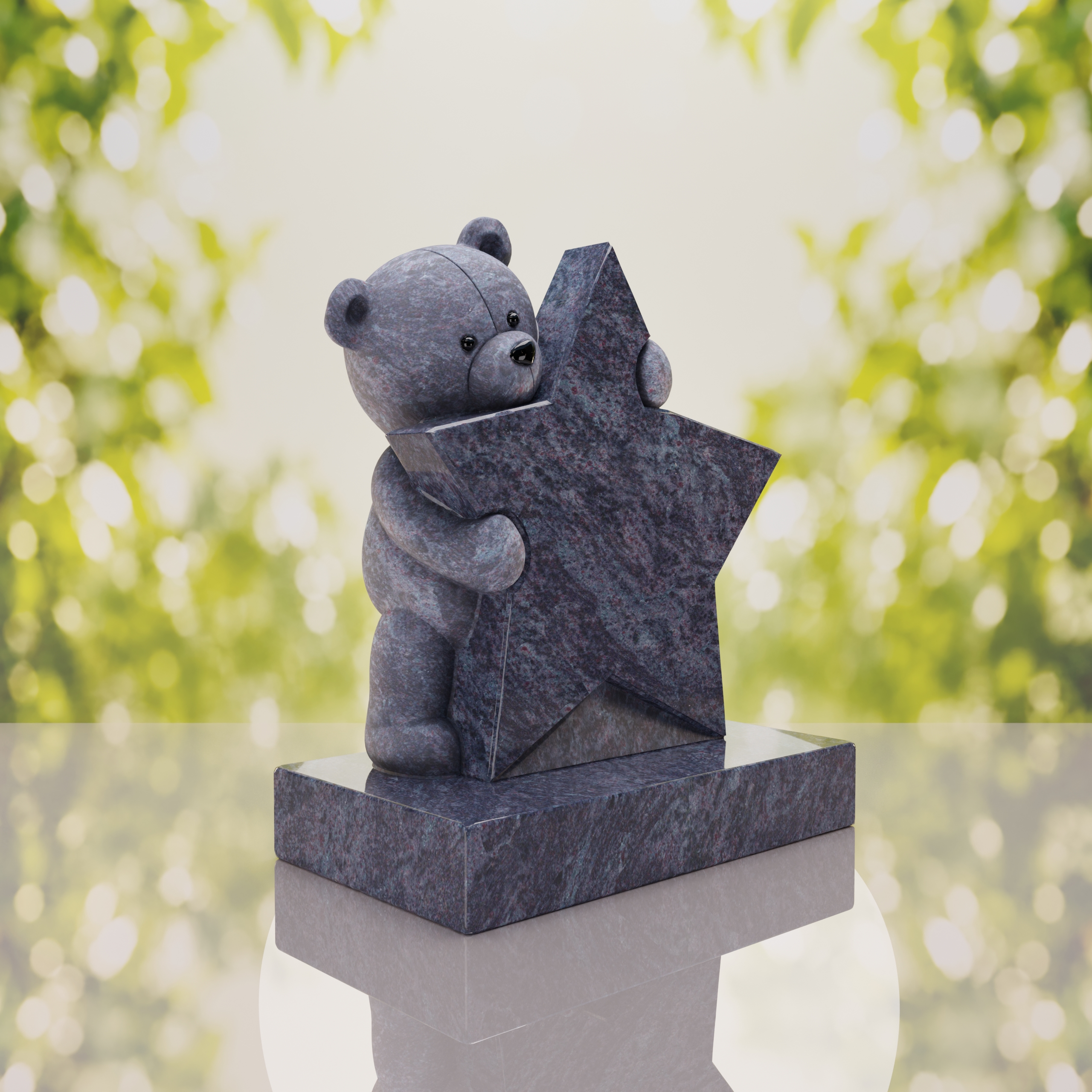 Teddy Bear & Star Shape Children’s Granite Headstone thumbnail 13