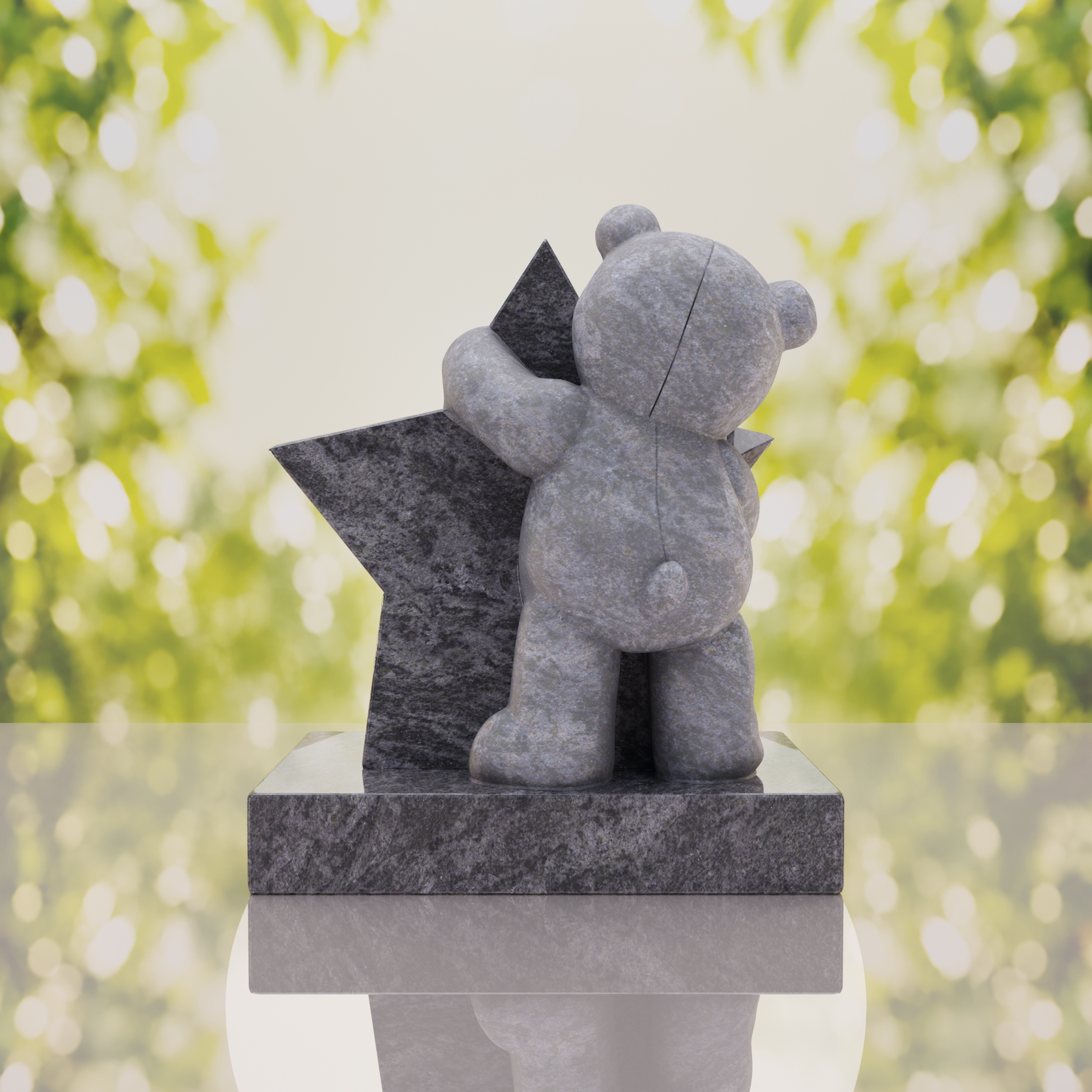 Teddy Bear & Star Shape Children’s Granite Headstone thumbnail 12