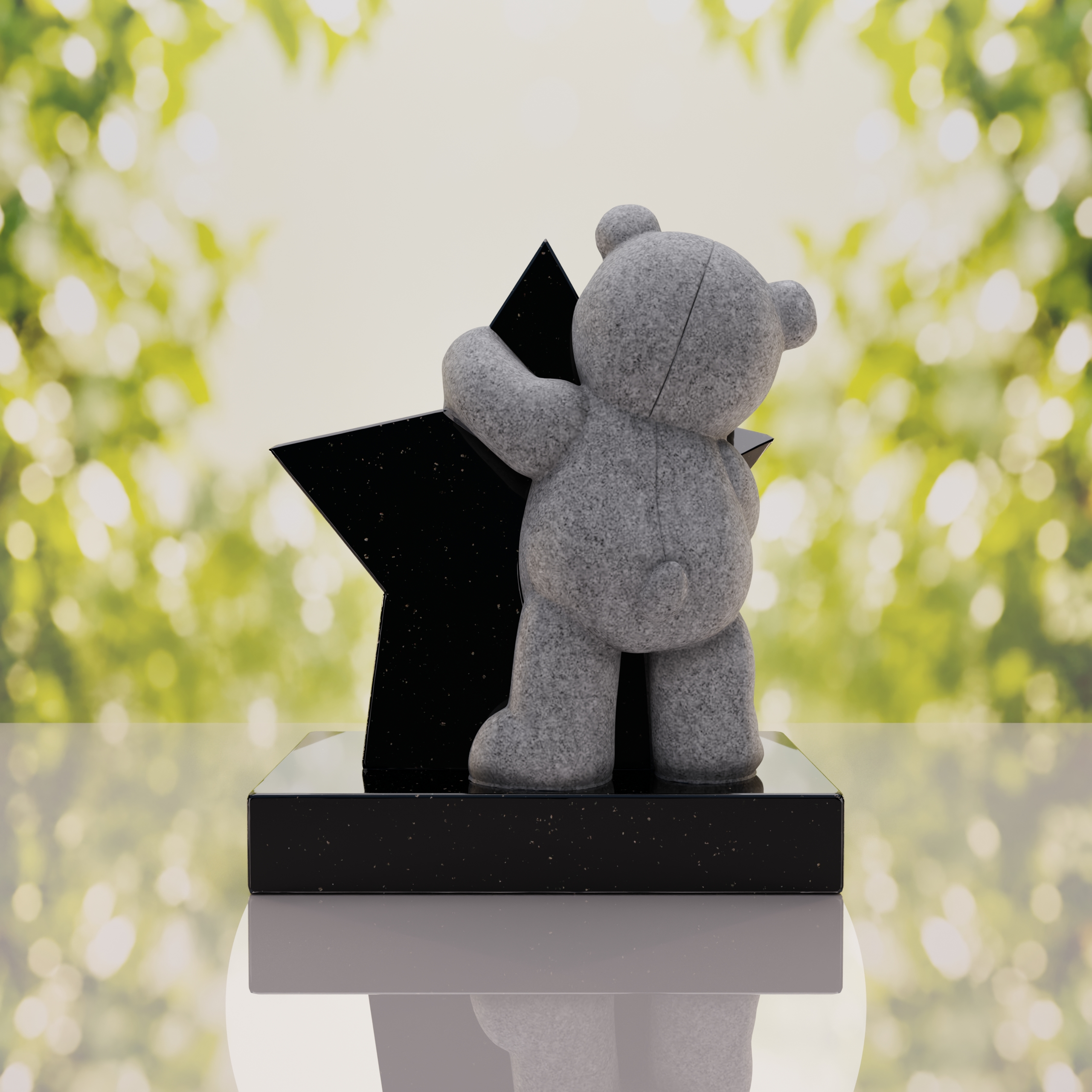 Teddy Bear & Star Shape Children’s Granite Headstone thumbnail 9