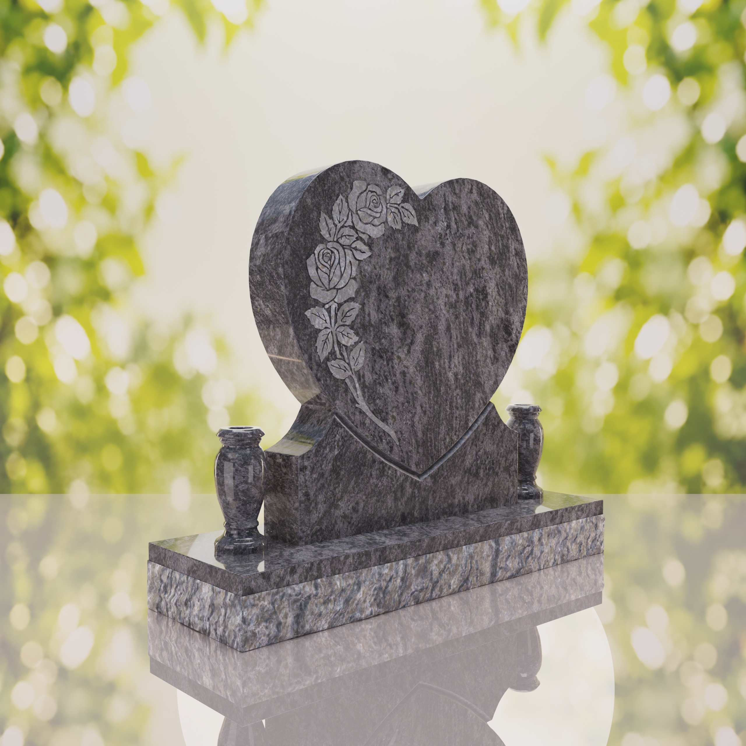 Rose Heart Headstone thumbnail 2