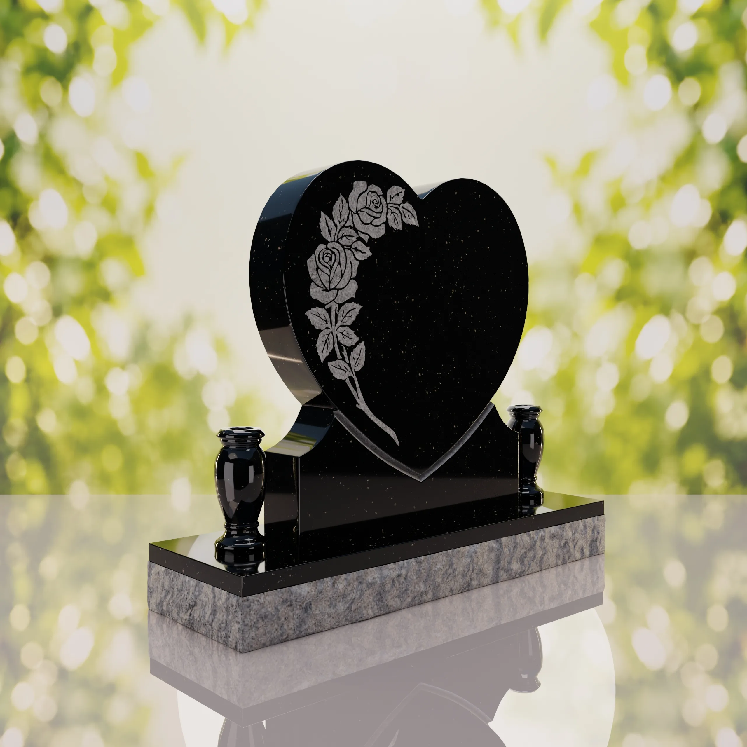 Rose Heart Headstone