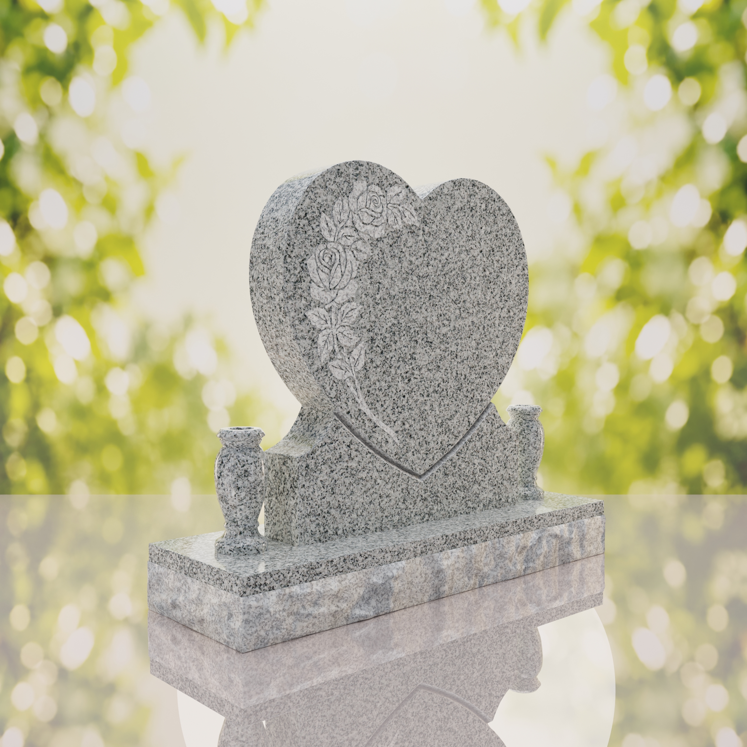 Rose Heart Headstone thumbnail 7