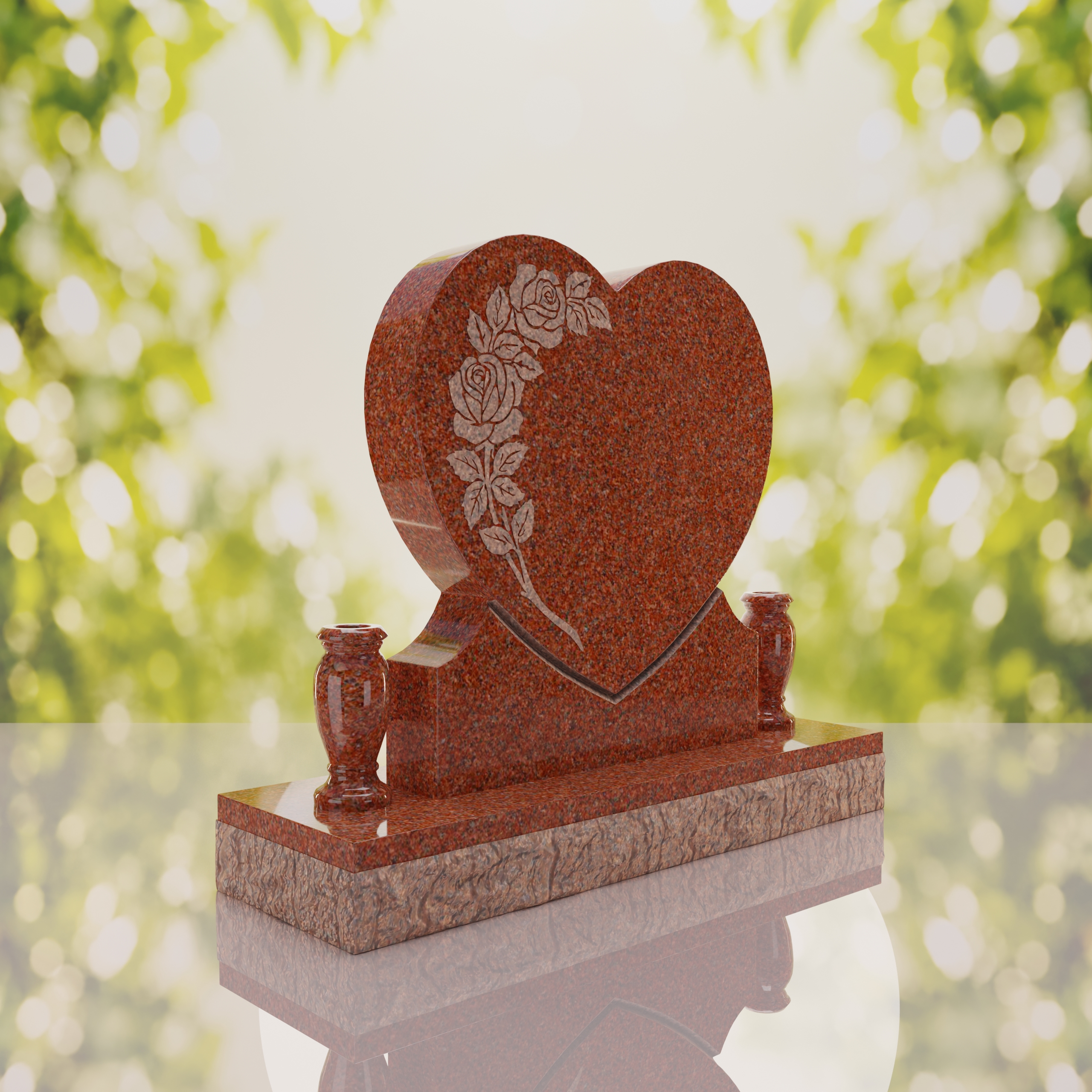 Rose Heart Headstone thumbnail 10
