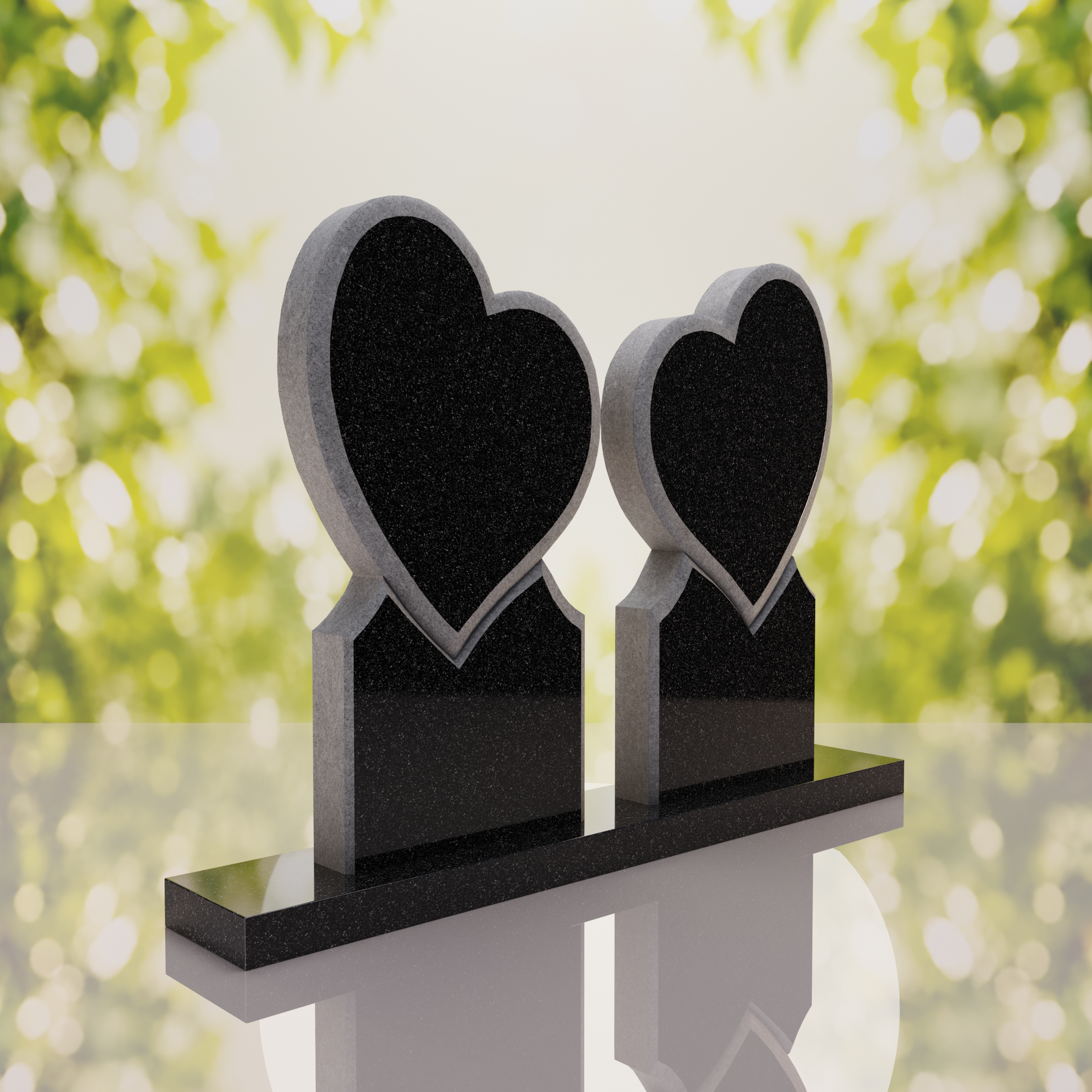 Double Heart Companion Headstone thumbnail 10
