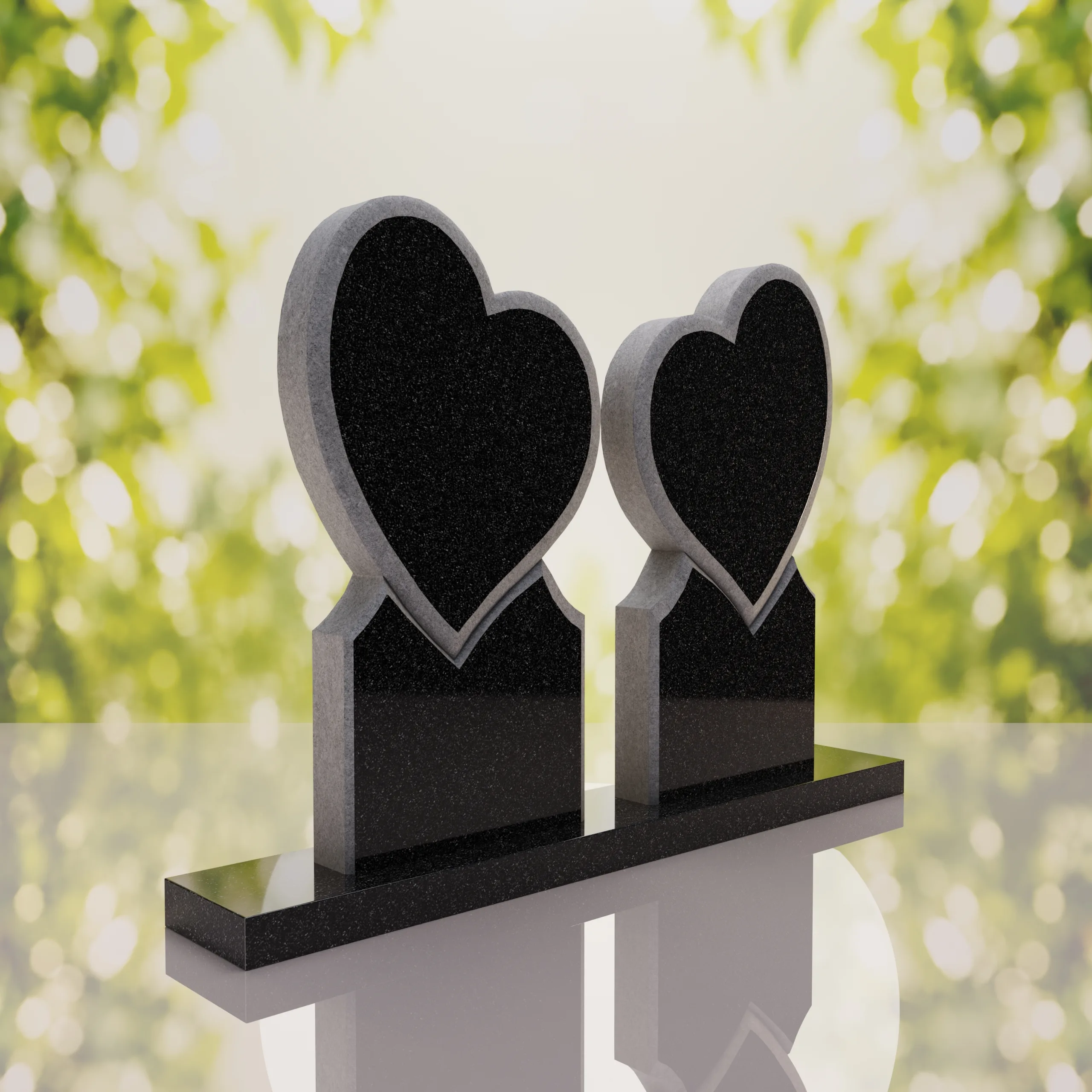 Double Heart Companion Headstone thumbnail 10