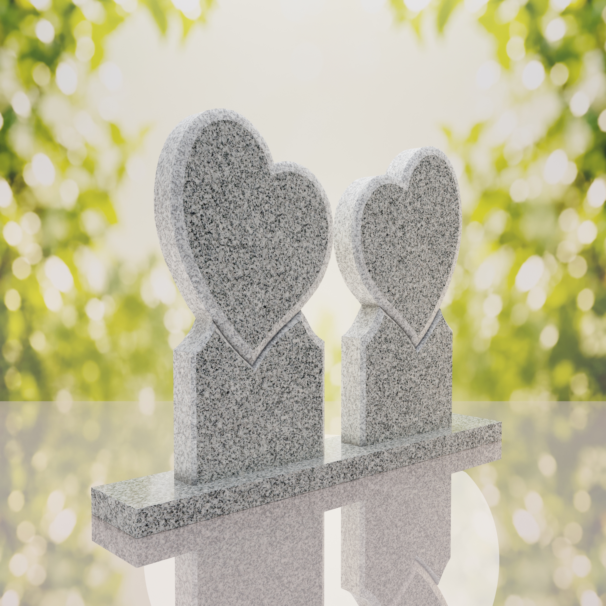Double Heart Companion Headstone thumbnail 7