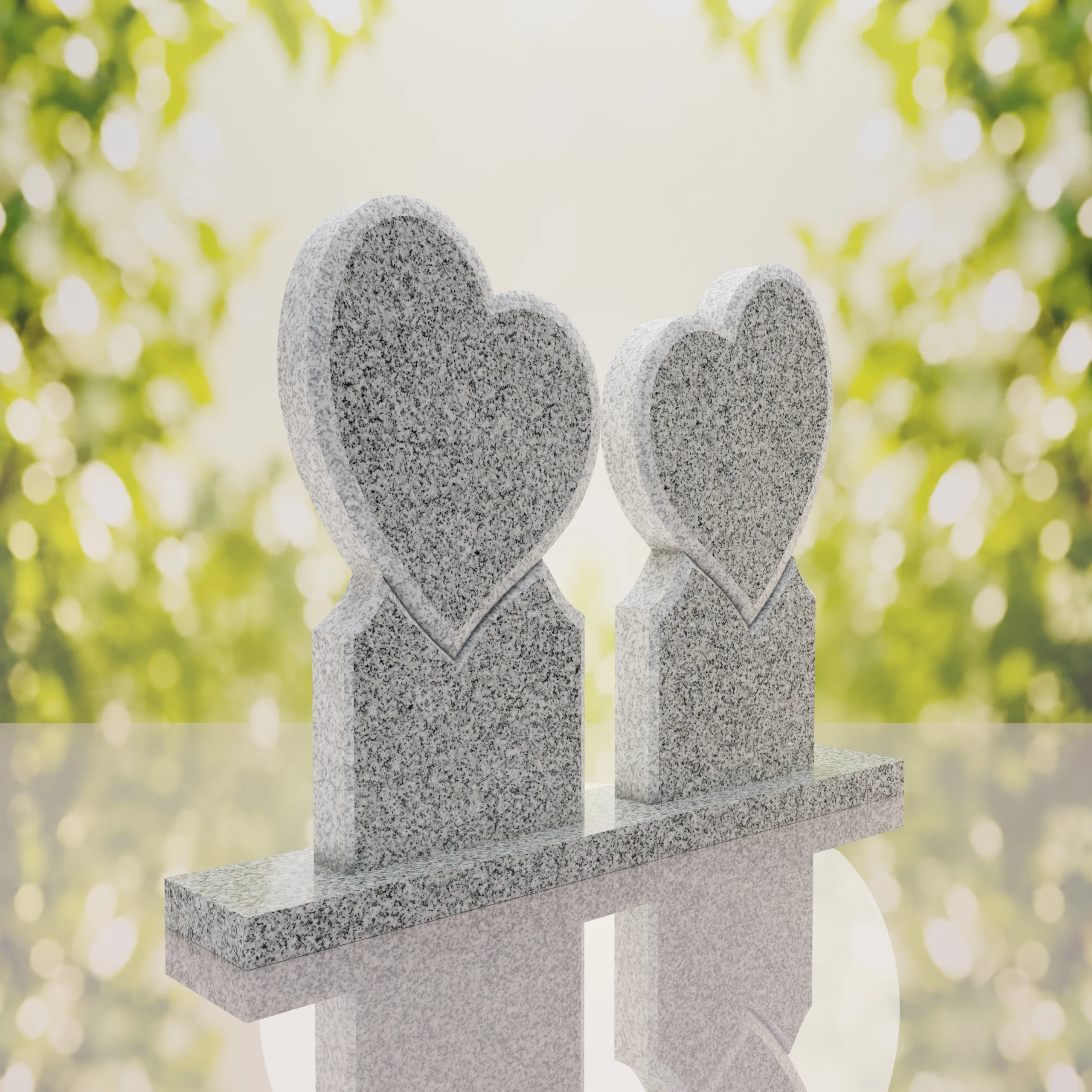 Double Heart Companion Headstone thumbnail 7
