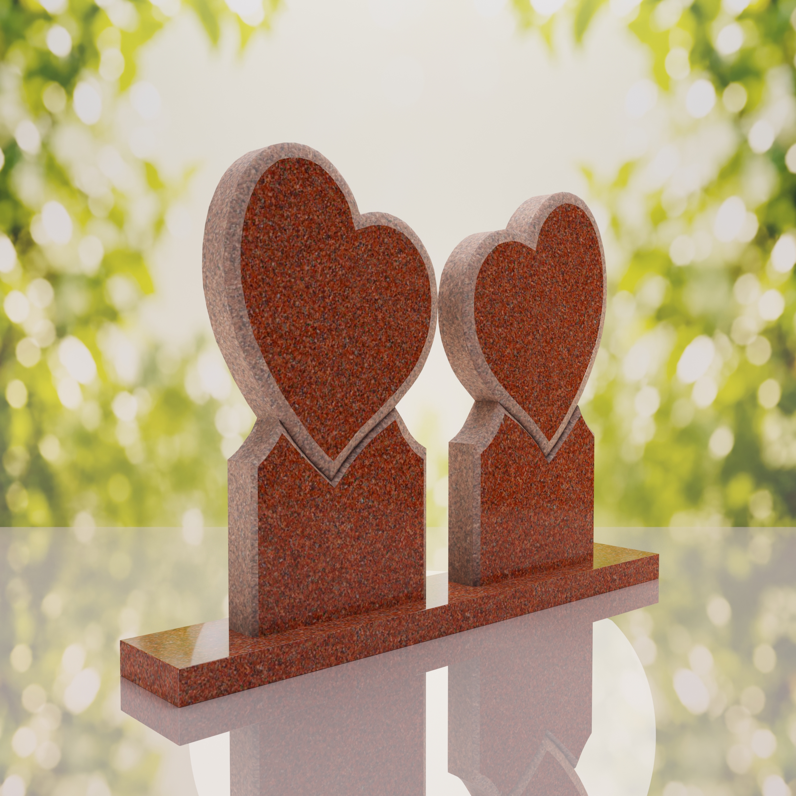 Double Heart Companion Headstone thumbnail 13