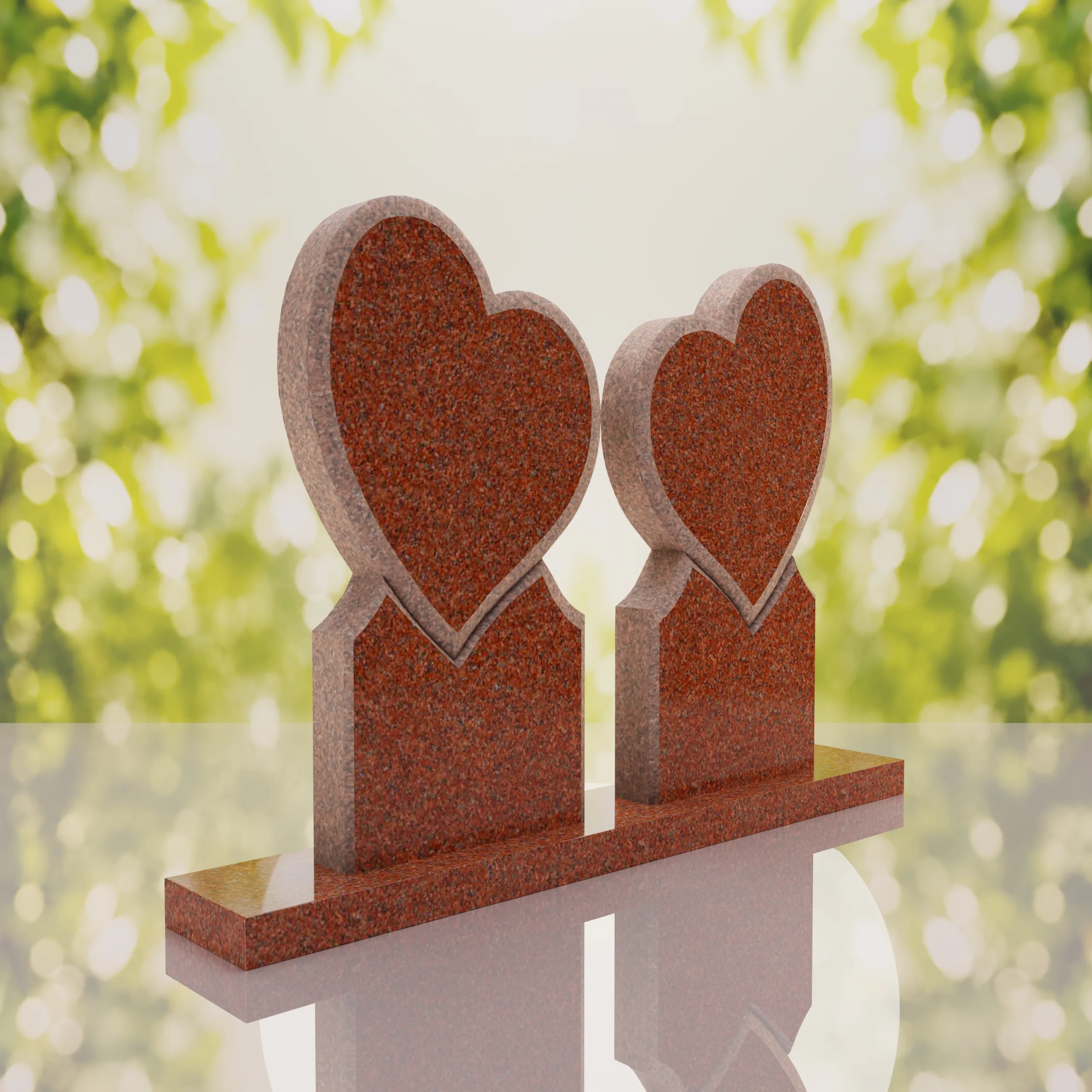 Double Heart Companion Headstone thumbnail 13