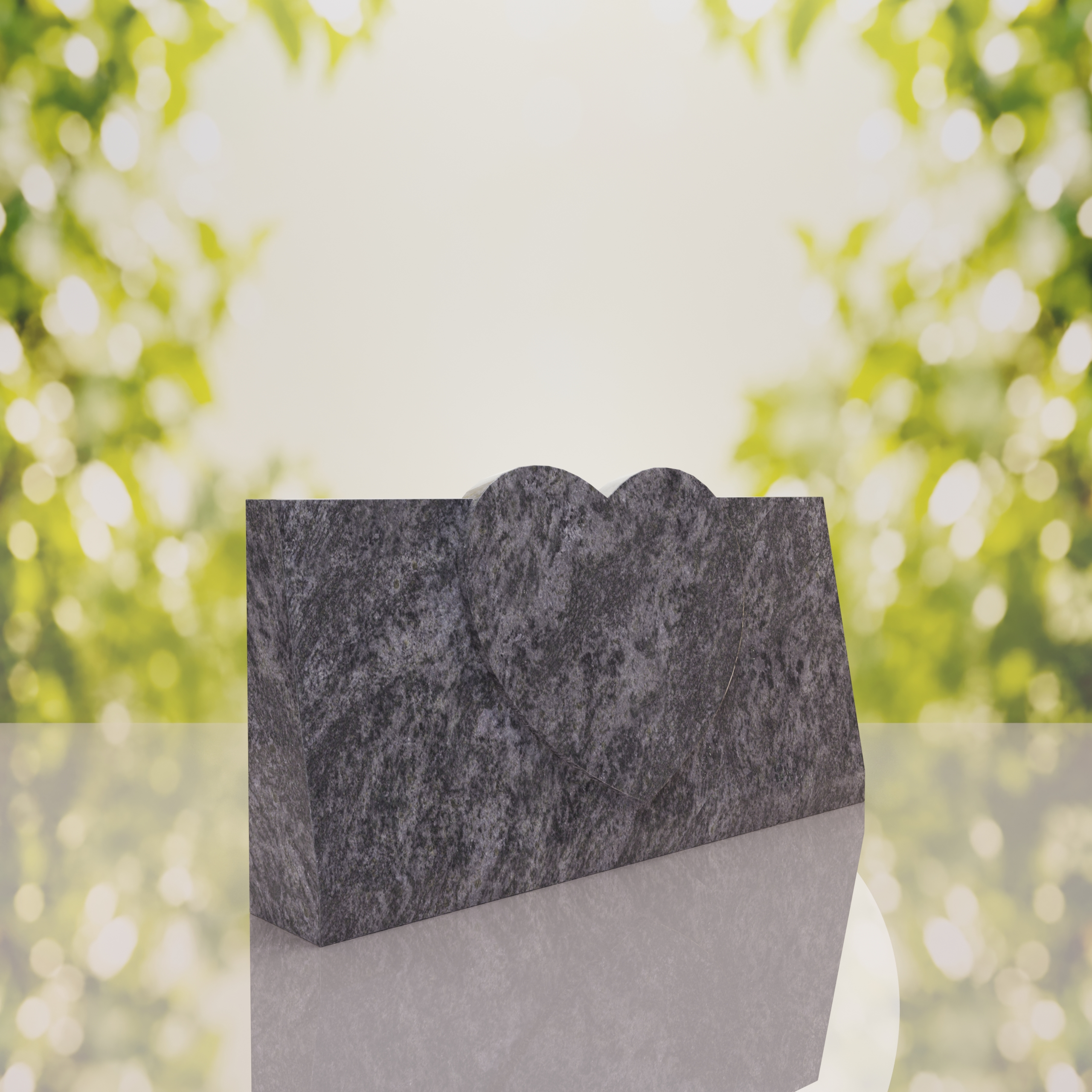 Companion Slant Granite Headstone with Raised Heart Accent thumbnail 2