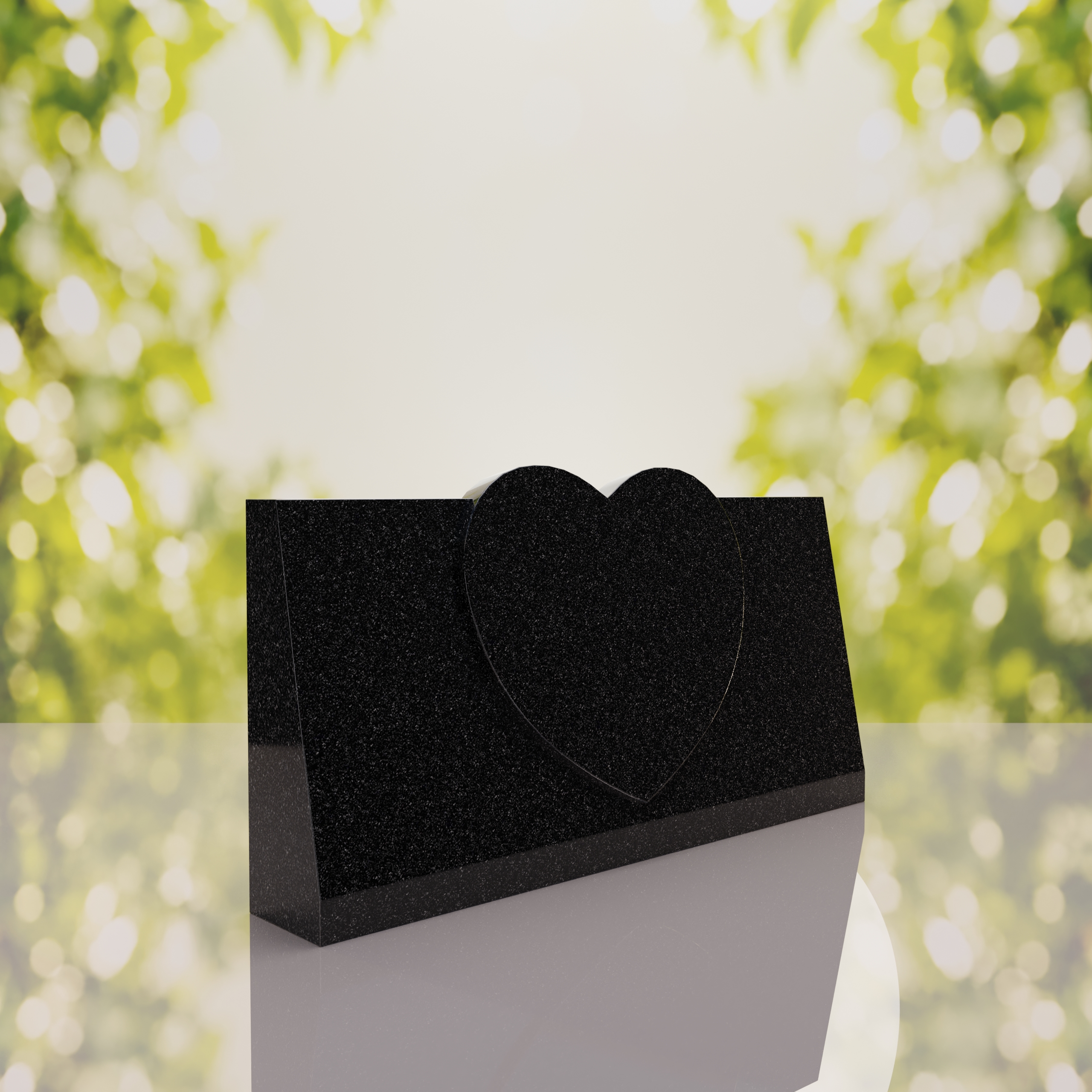 Companion Slant Granite Headstone with Raised Heart Accent thumbnail 10