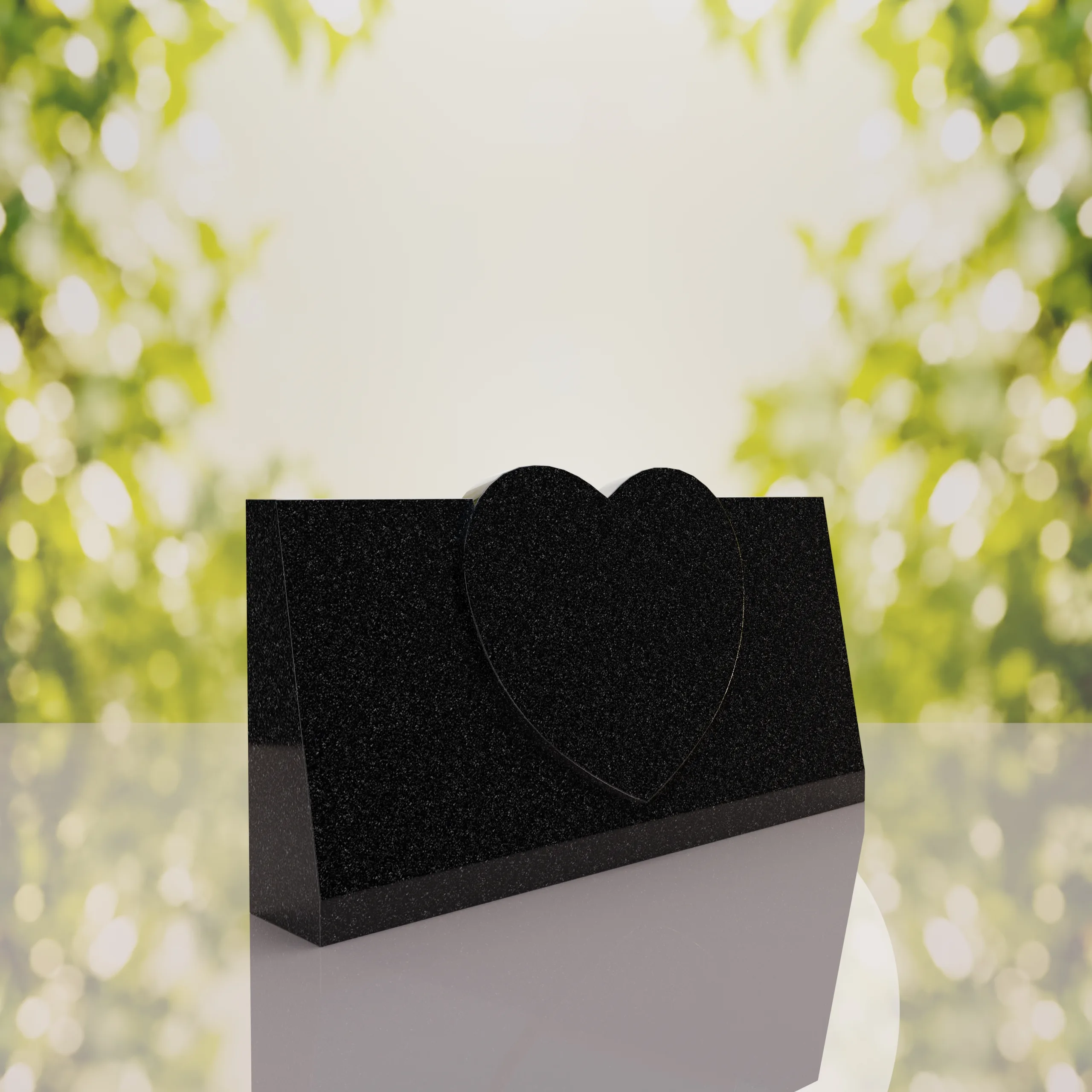 Companion Slant Granite Headstone with Raised Heart Accent thumbnail 10
