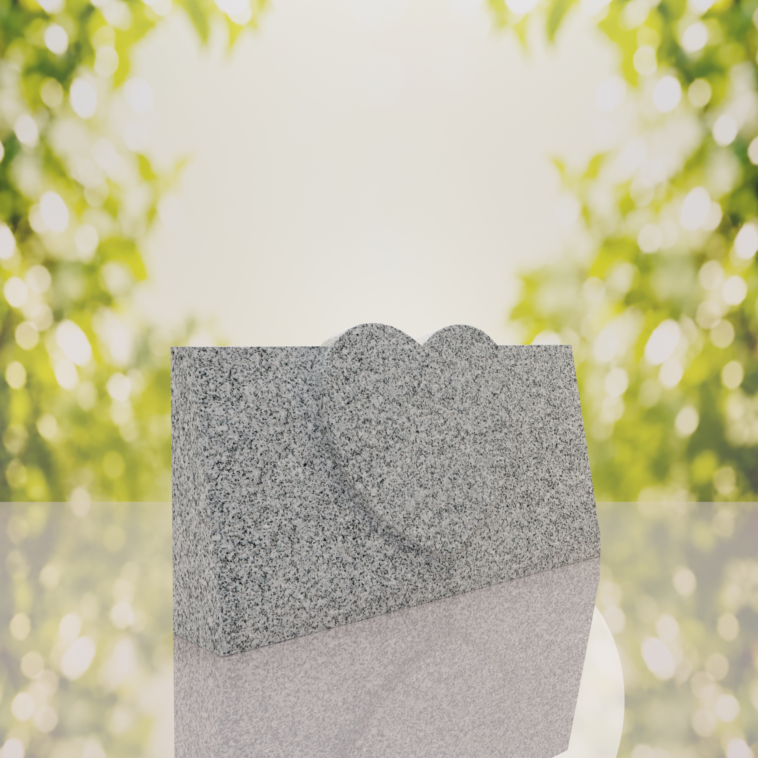 Companion Slant Granite Headstone with Raised Heart Accent thumbnail 7