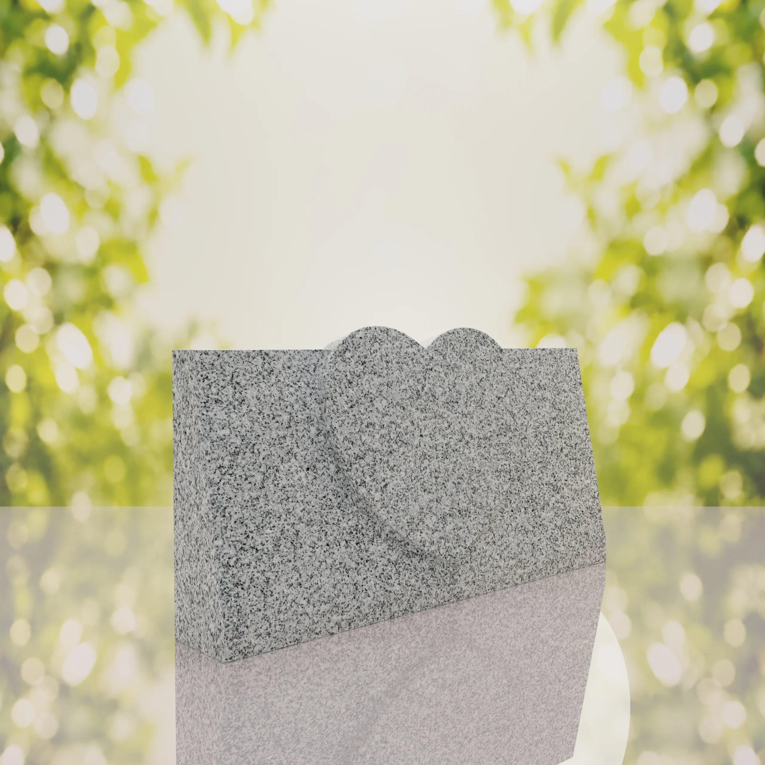 Companion Slant Granite Headstone with Raised Heart Accent thumbnail 7