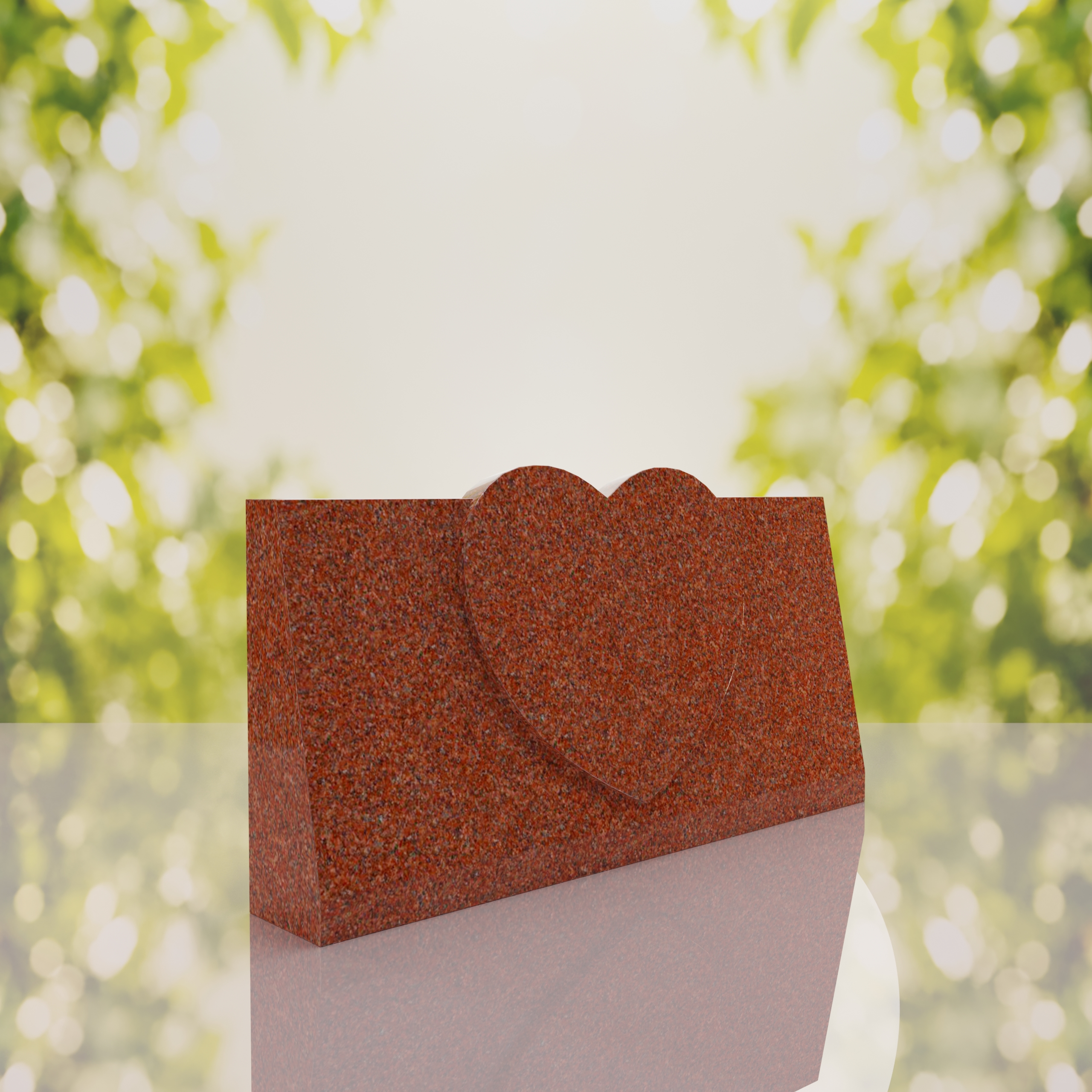 Companion Slant Granite Headstone with Raised Heart Accent thumbnail 13