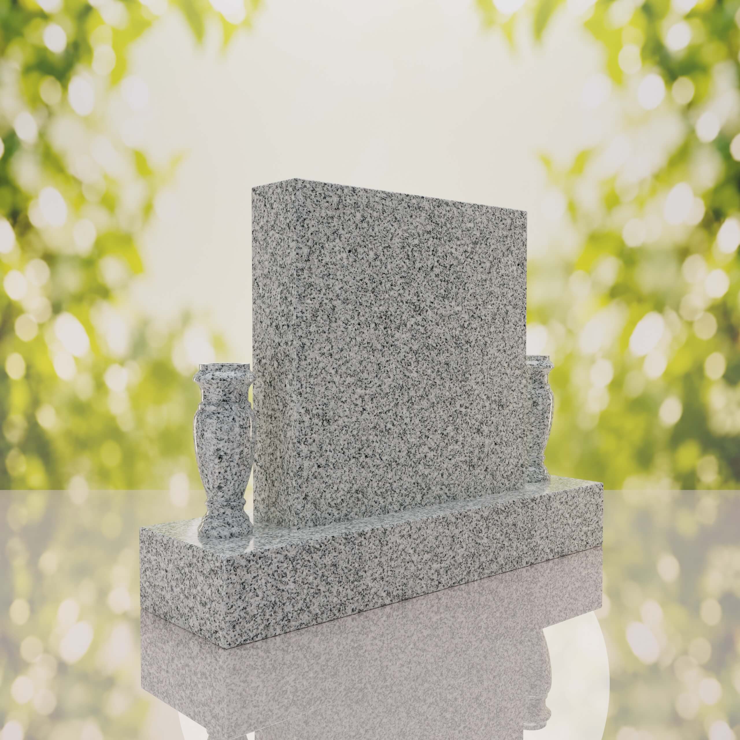 Square Upright Headstone with Vases thumbnail 8